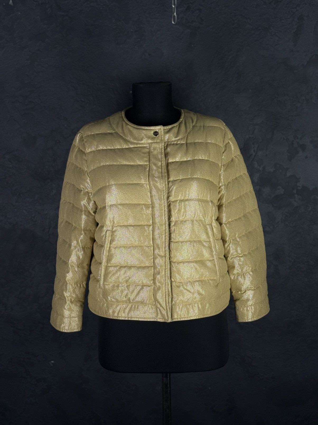 Herno HERNO Lurex Quilted Down Jacket Size L / US 10 / IT 46 - 1 Thumbnail