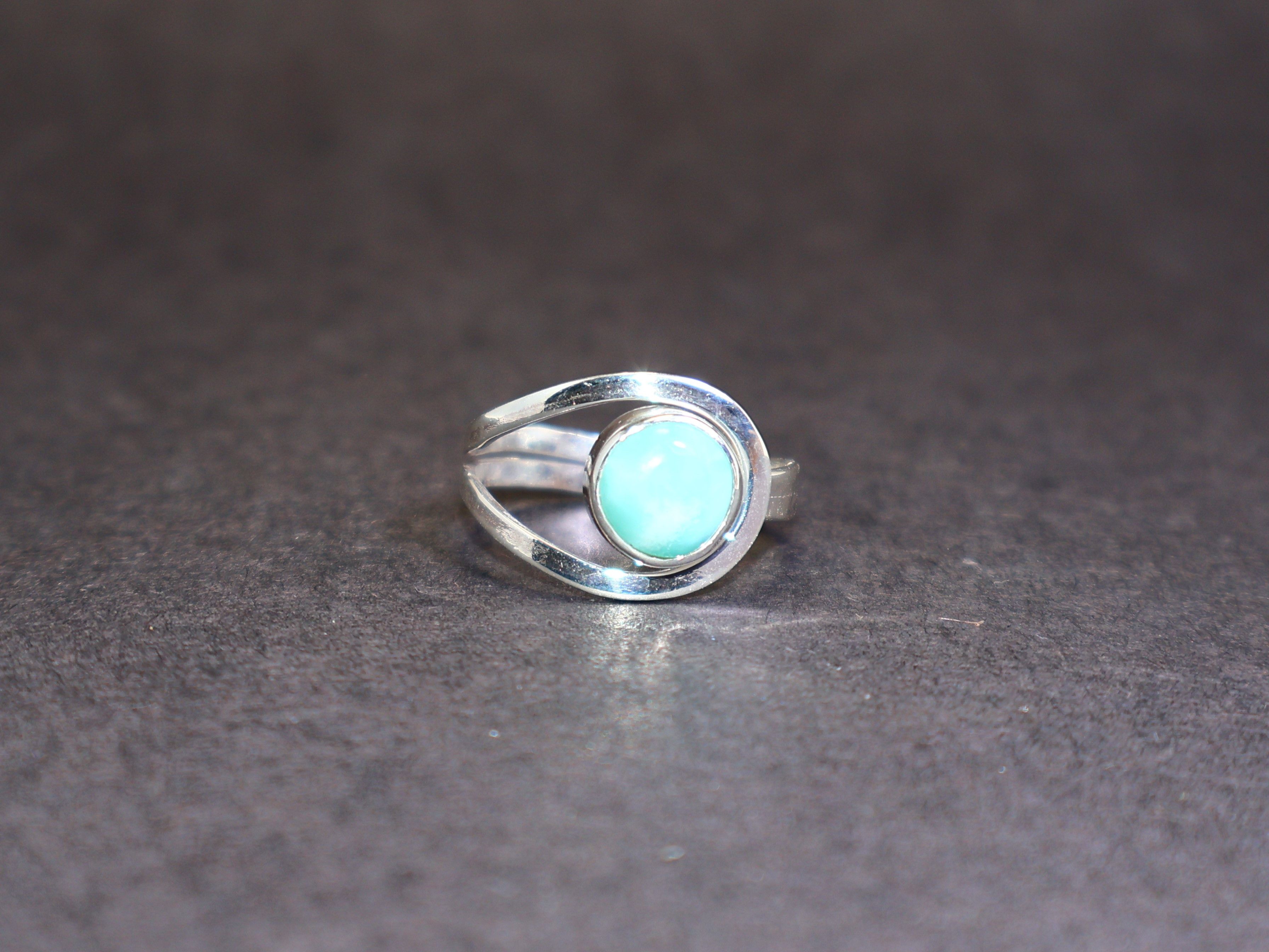 Handmade Larimar ring, Handmade ring, Sterling silver ring, Gift Idea Size ONE SIZE - 3 Thumbnail