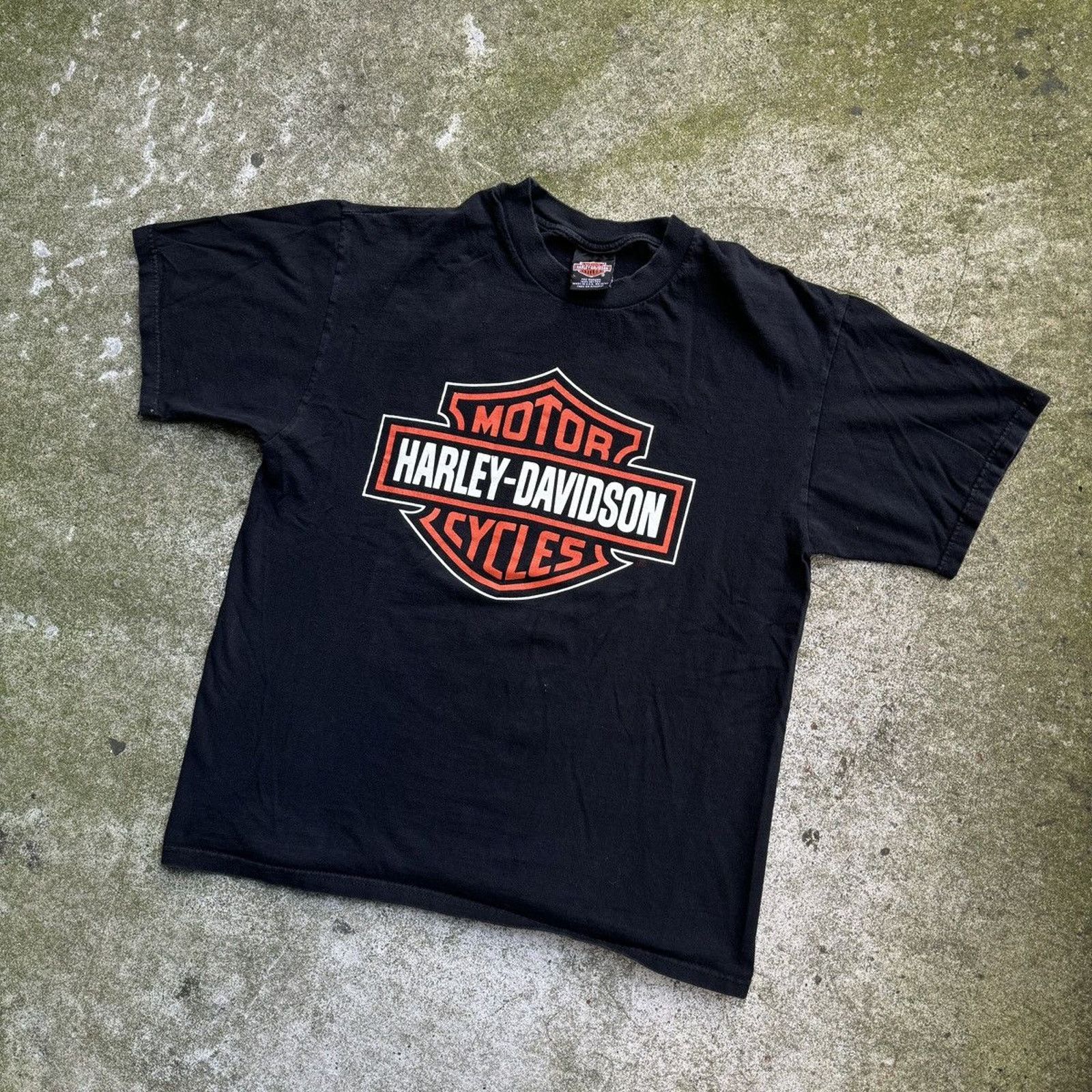 Harley Davidson 90s Harley Davidson Akron Ohio Big Logo Tee Size US L / EU 52-54 / 3 - 6 Thumbnail