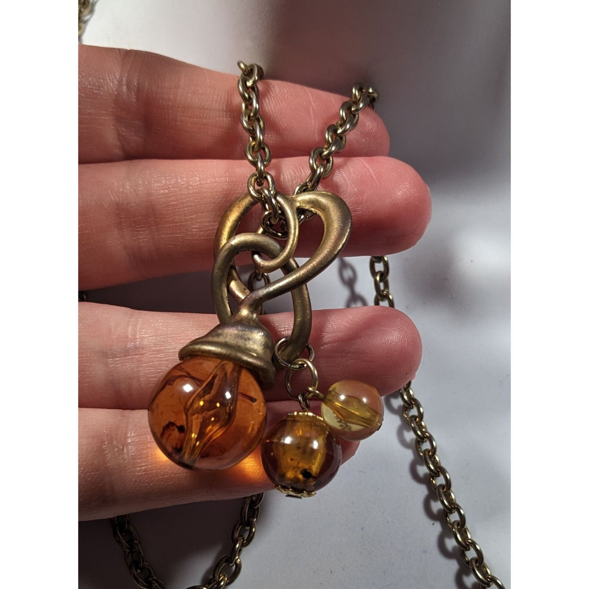 Other Vintage Honey Glass Beaded Charm Pendant Necklace Size ONE SIZE - 7 Thumbnail