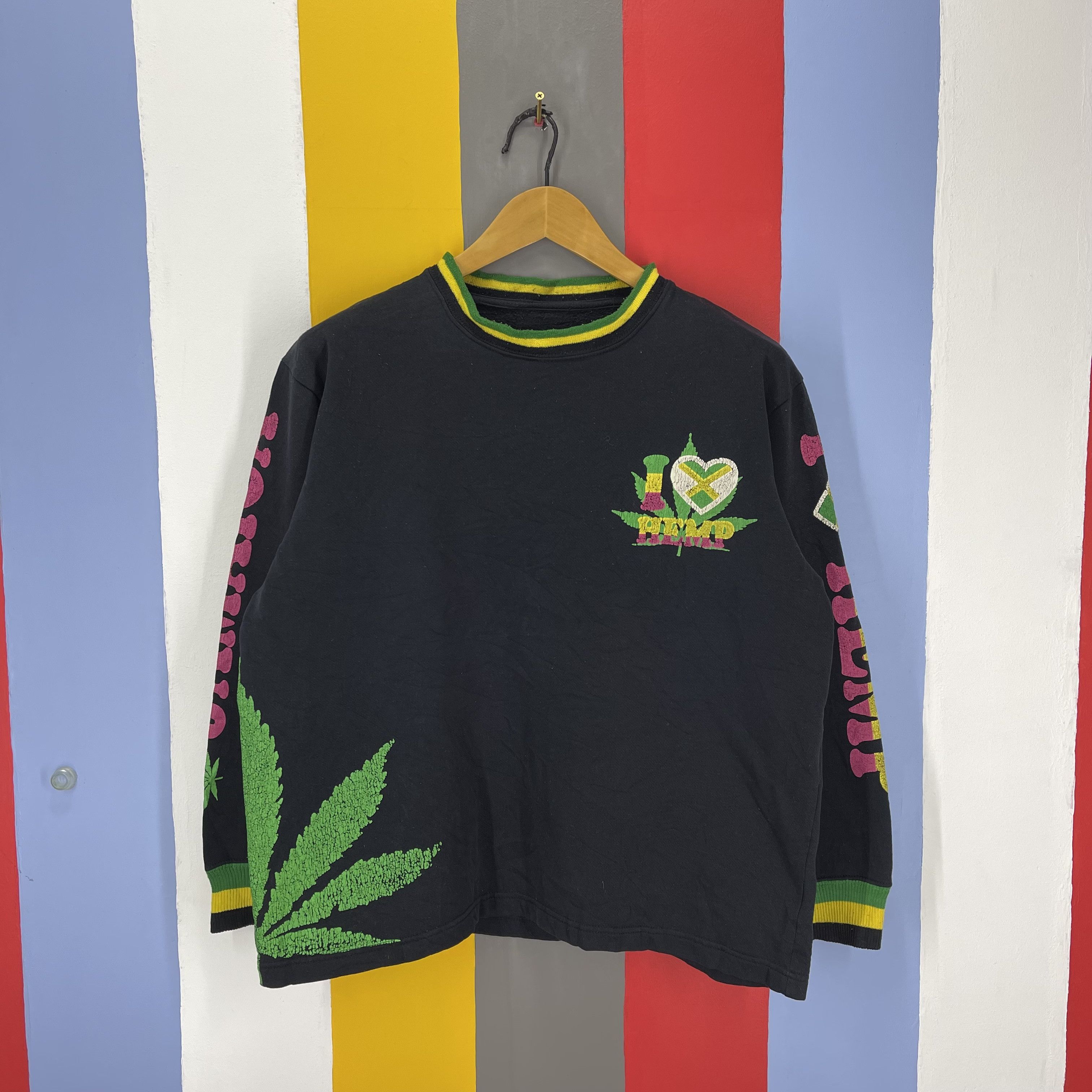 Other Jamaica Reggae I LOVE HEMP Crew Neck Sweatshirt #1335/AT Size US L / EU 52-54 / 3 - 4 Thumbnail