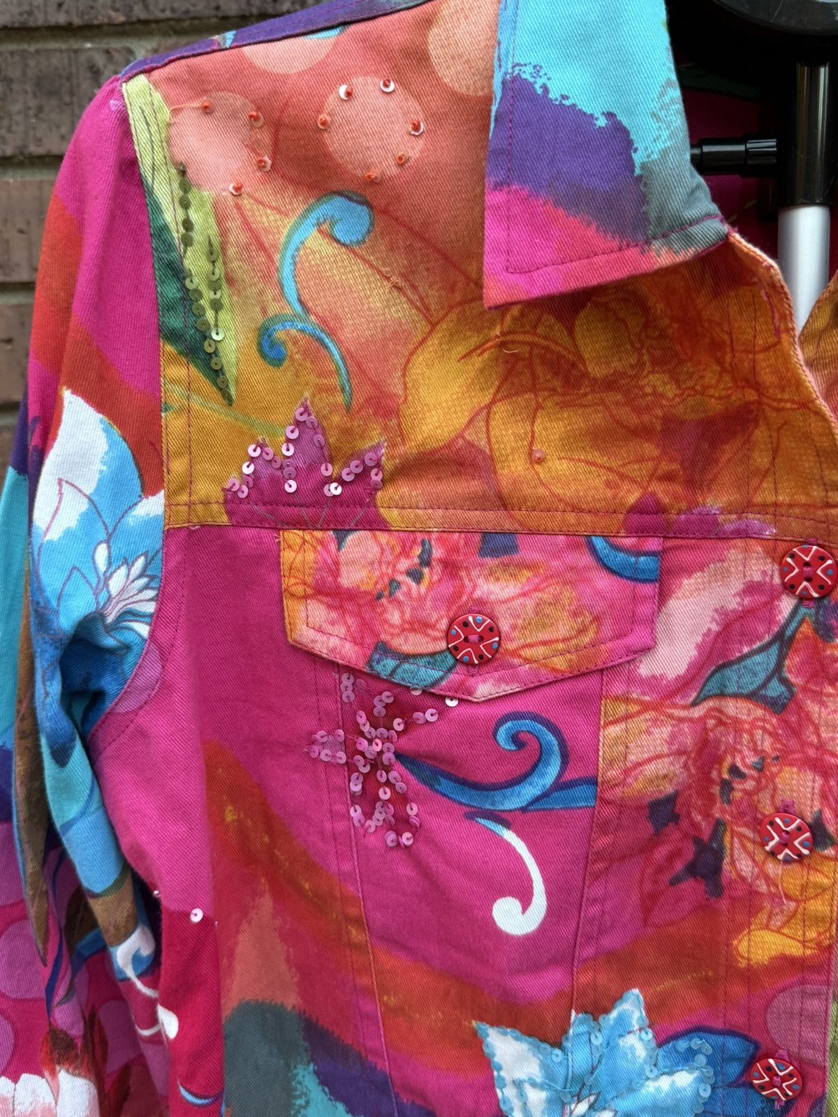 Other Choices Jacket Colorful Floral Embellished Petite Large Size L / US 10 / IT 46 - 4 Thumbnail