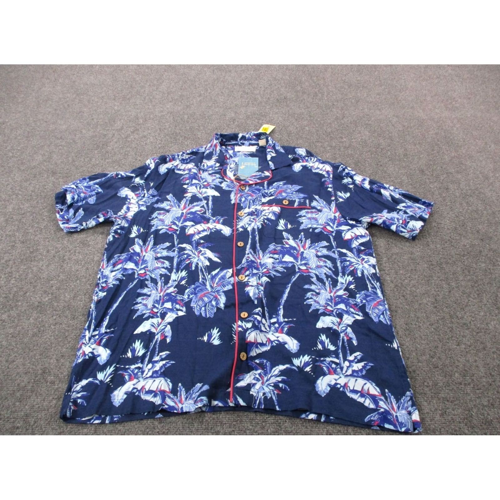 Roundtree & Yorke Roundtree & Yorke Caribbean Hawaiian Shirt Mens L Floral Blue Short Sleeve Button-Up Beach Tropical 90s Mens Size US L / EU 52-54 / 3 - 2 Thumbnail