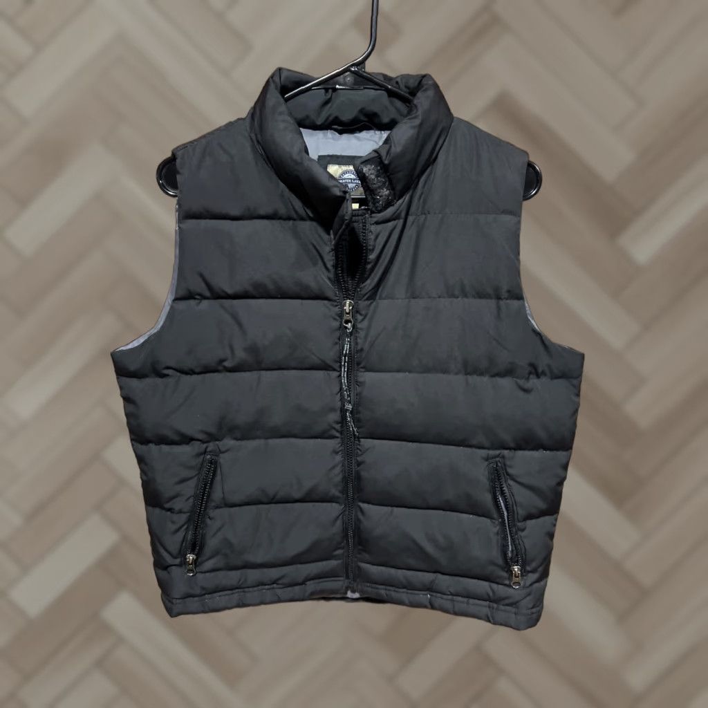 Vintage Shaver Lake Vest Mens Large Down Puffer Black Short Sleeveless Zip Size L / US 10 / IT 46 - 1 Thumbnail