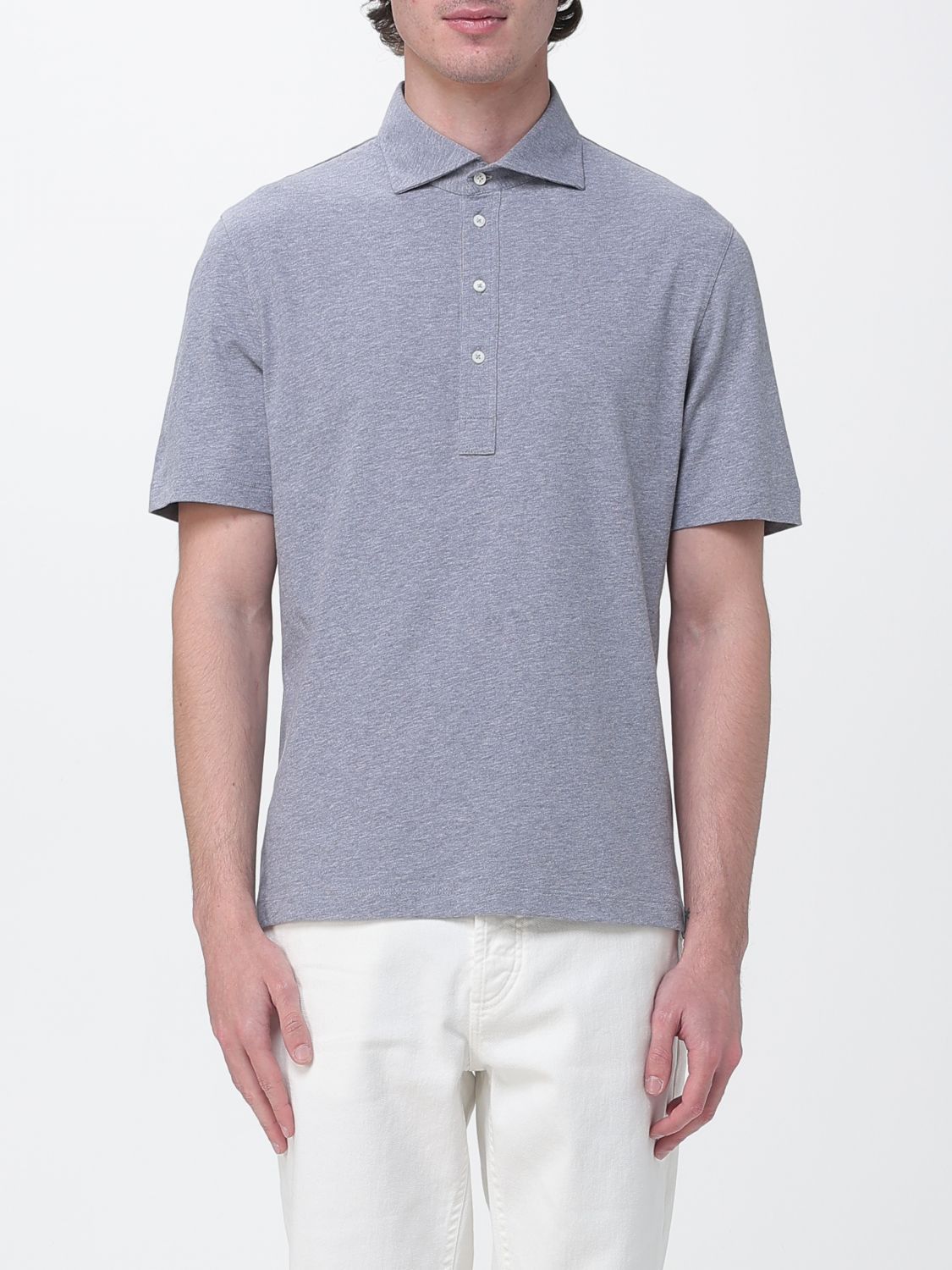 Brunello Cucinelli Brunello Cucinelli Polo Shirt Men Grey Size US M / EU 48-50 / 2 - 1 Thumbnail