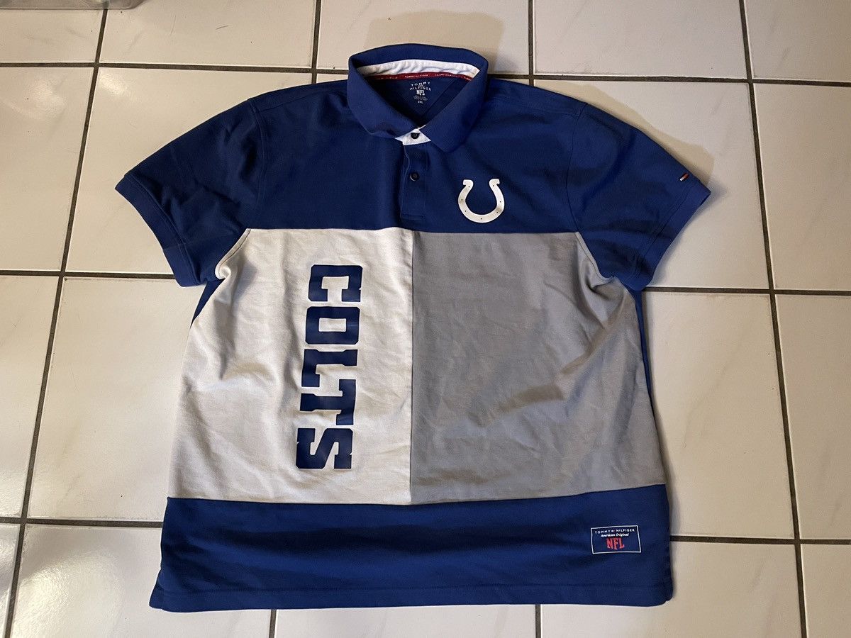 Tommy Hilfiger Tommy Hilfiger Royal Blue Gray Indianapolis Colts Polo Shirt Size US XXL / EU 58 / 5 - 1 Thumbnail