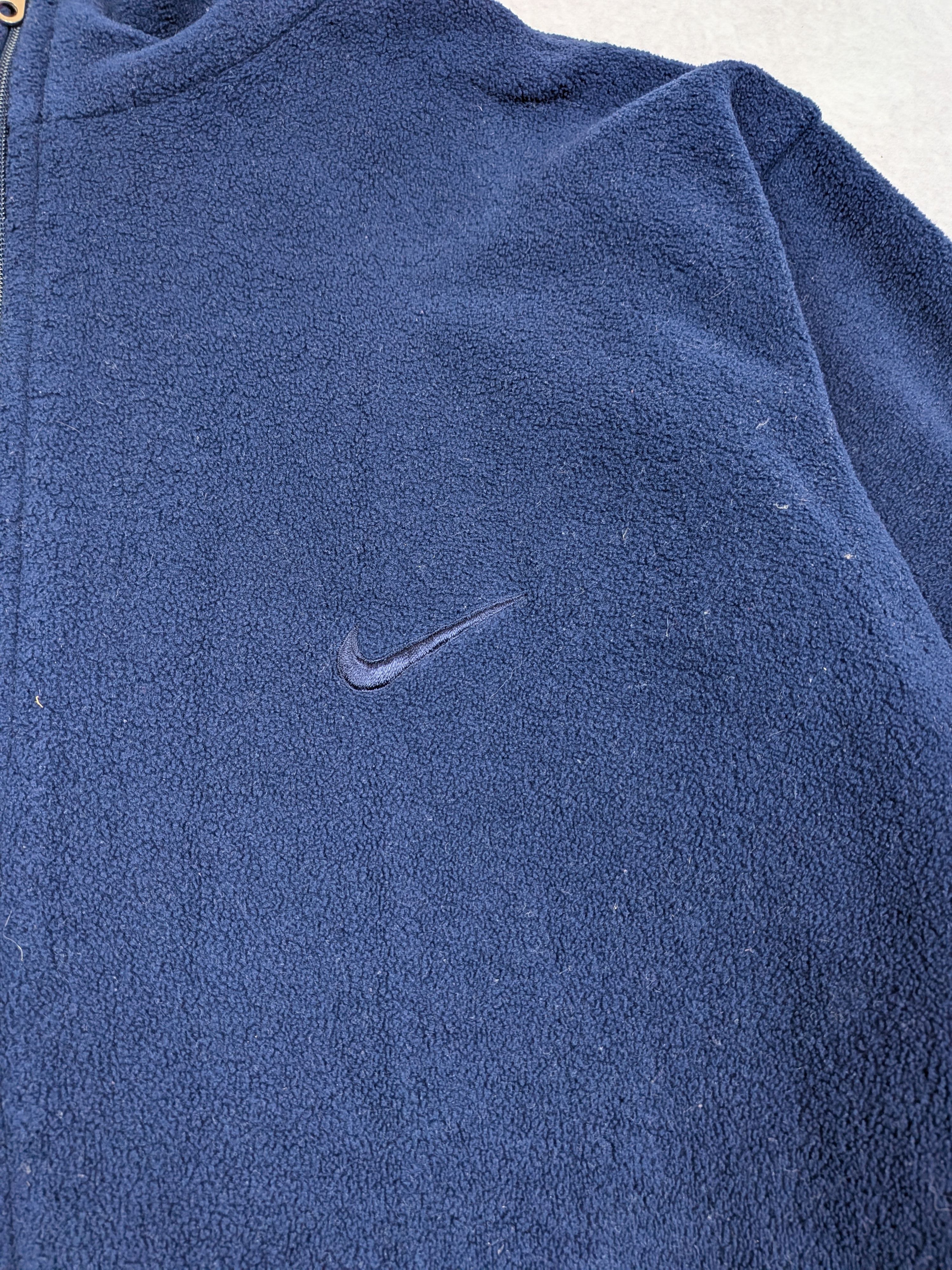 Nike Vintage 80s 90s Nike Navy Fleece Zip-up Pullover L Winter Size US L / EU 52-54 / 3 - 4 Thumbnail