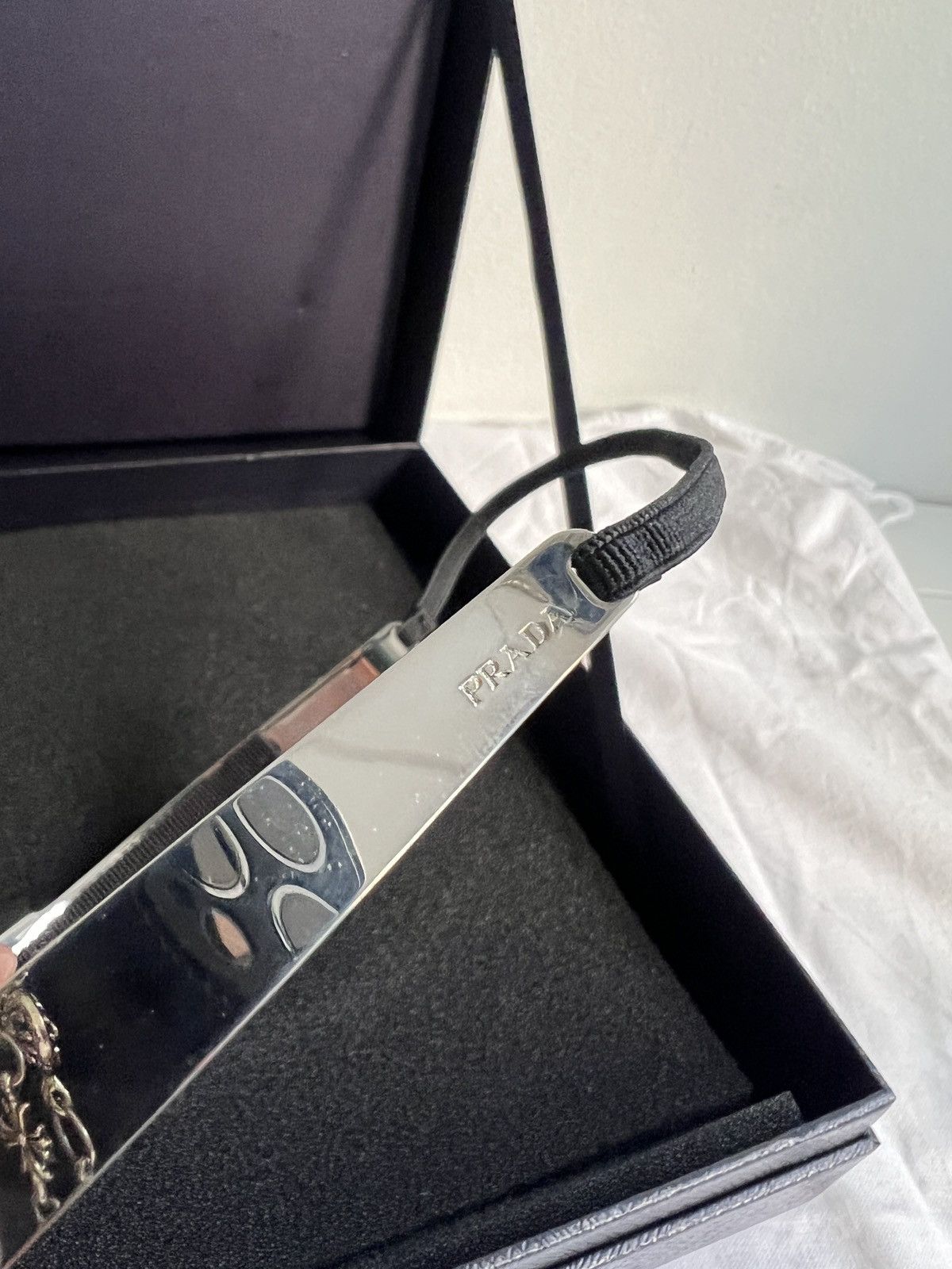 Prada 🔥Prada Runway triangle logo metal crown visor headband Size ONE SIZE - 4 Thumbnail