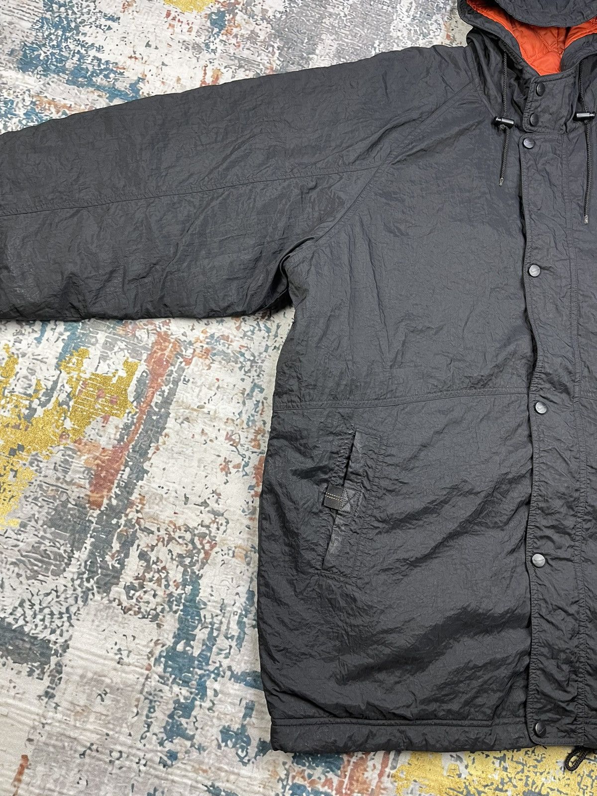 Nike Vtg 90s NIKE Big Swoosh Thick Quilted Coach Jacket Size US L / EU 52-54 / 3 - 4 Thumbnail
