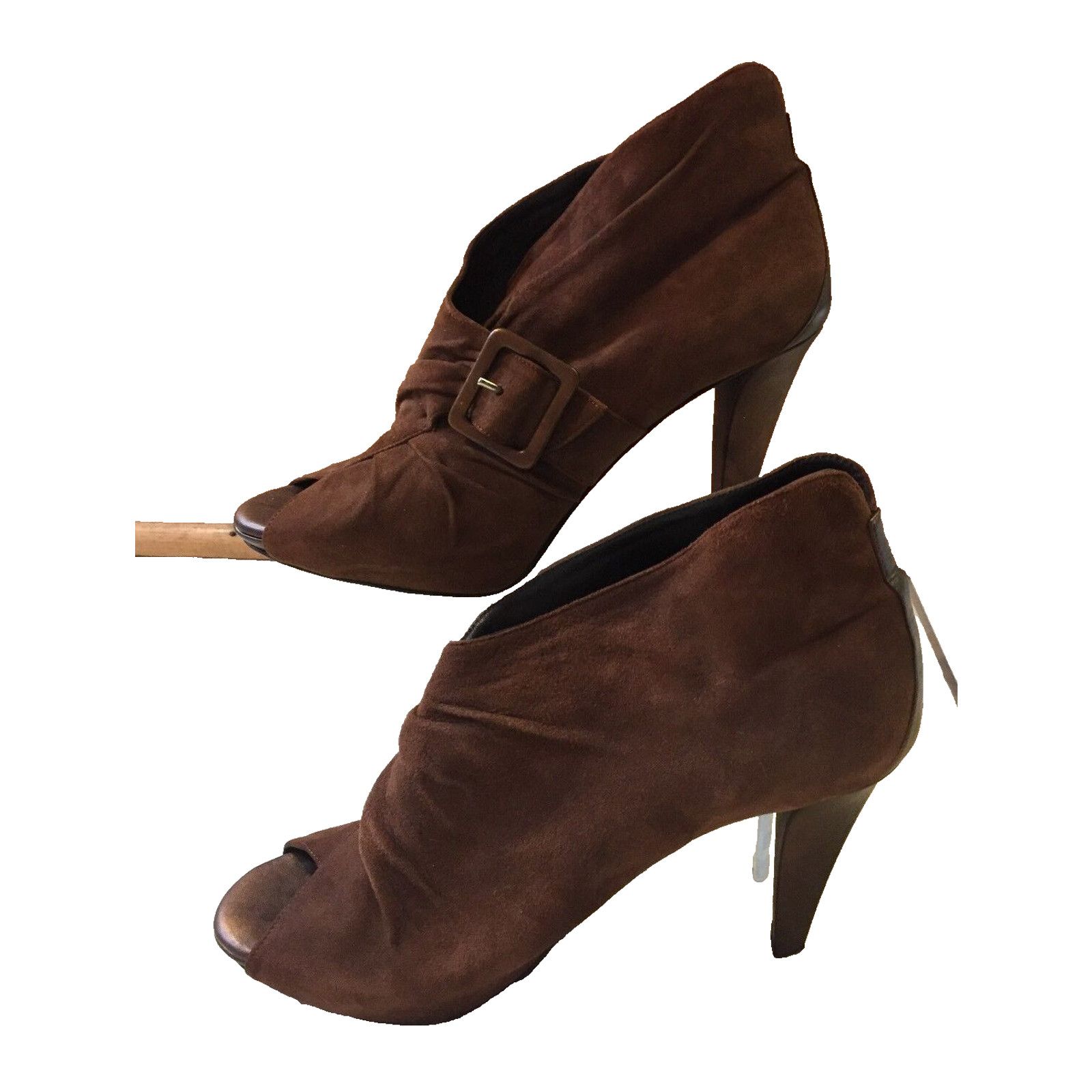 Donald Pliner Donald Pliner Brown Suede Pump Open-Toe Platform $445 Size US 8 / IT 38 - 2 Thumbnail