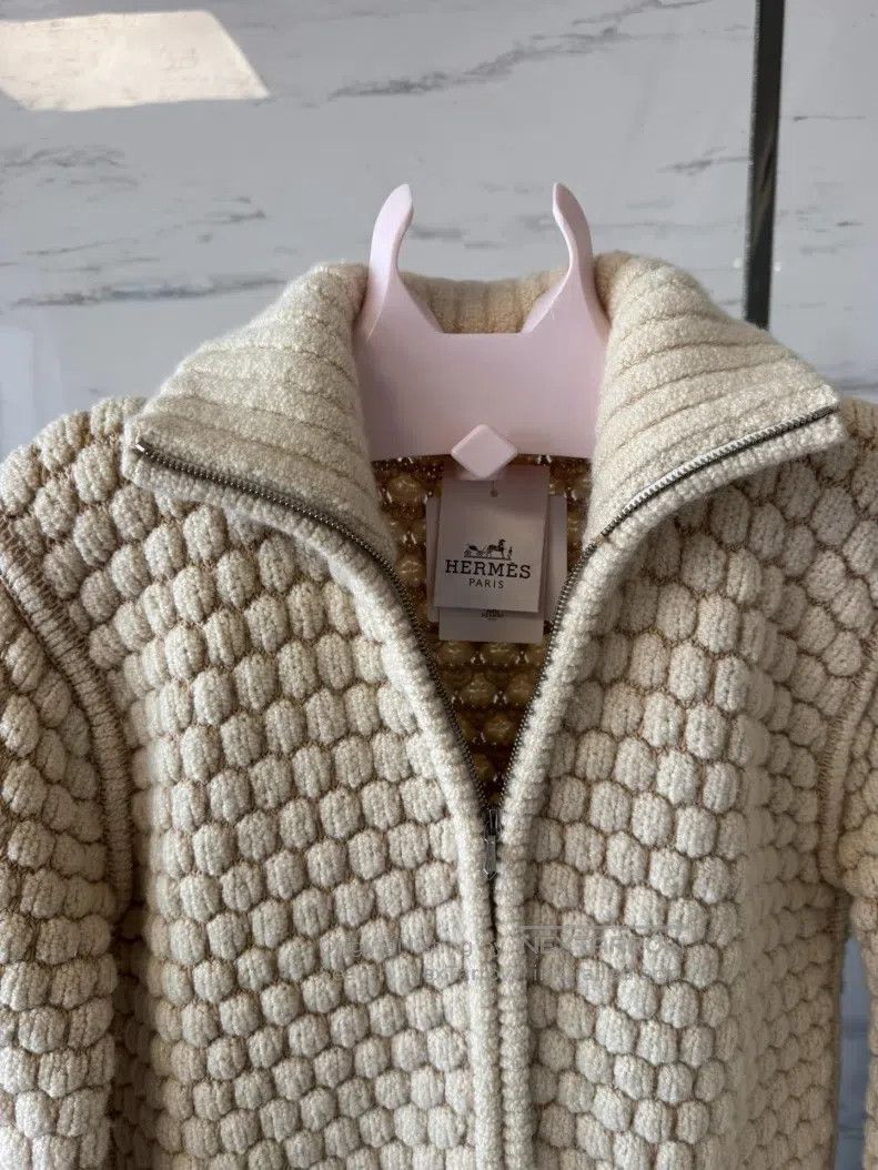 Hermes Hermes Cashmere zippered jacket, 66% cashmere, 32% wool Size XS / US 0-2 / IT 36-38 - 6 Thumbnail