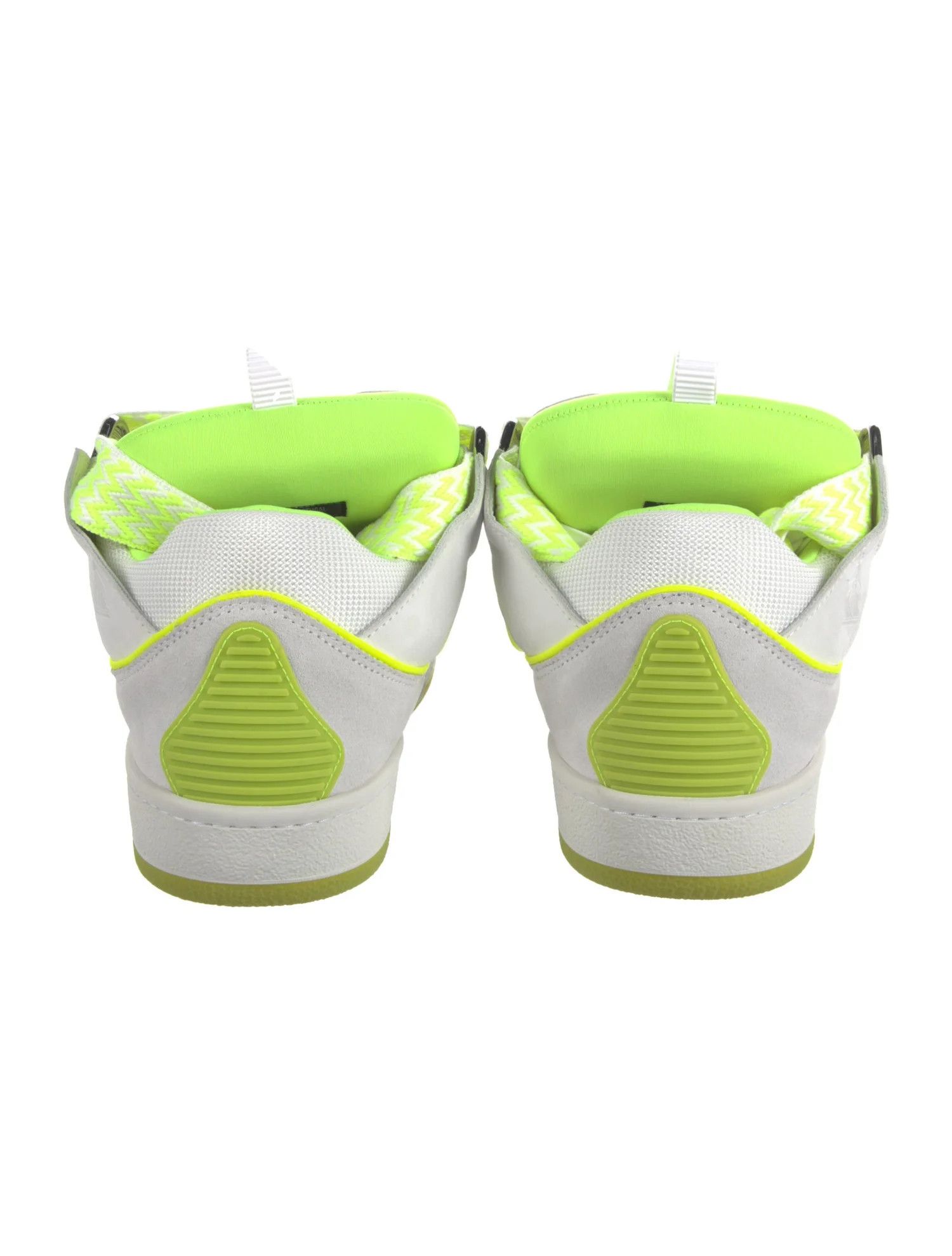 Lanvin Leather Printed Sneakers in White/Yellow Size US 8 / EU 41 - 4 Thumbnail