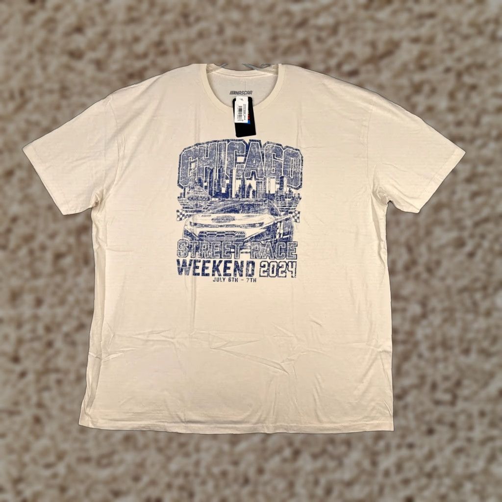 NASCAR Nascar Chicago Street Race Shirt Adult 3XL Ivory Cotton Short Sleeve Men’s T-Shirt Racing Cars Outdoor 2020s Mens Size US XXL / EU 58 / 5 - 1 Thumbnail