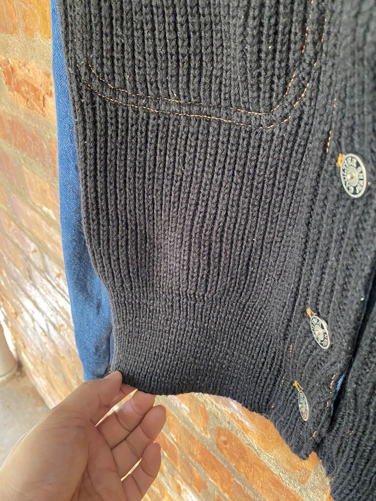 Jean Paul Gaultier 1990s JPG GAULTIER Jeans Hybrid Knit crop jacket Size M / US 6-8 / IT 42-44 - 8 Thumbnail