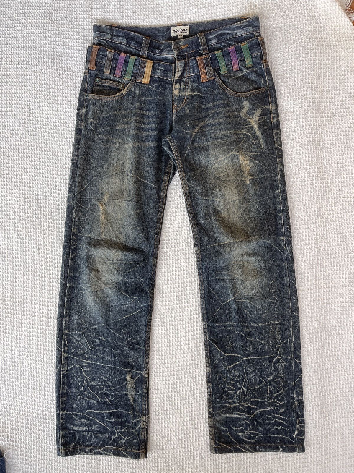 Tornado Mart Very Rare🔥Japanese NYLAUS Double Waist Jeans Size US 34 / EU 50 - 5 Thumbnail