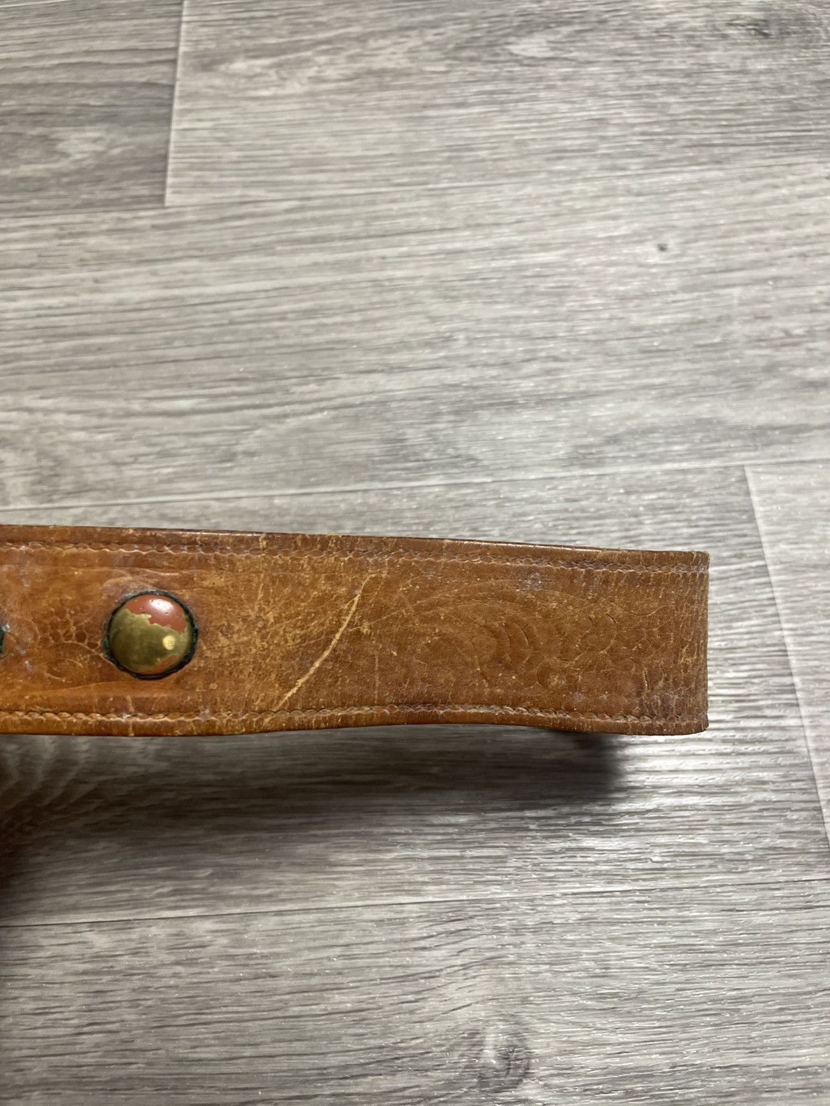 Other Brown Western-Style Belt w/ Religious Prayer Buckle Size ONE SIZE - 8 Thumbnail