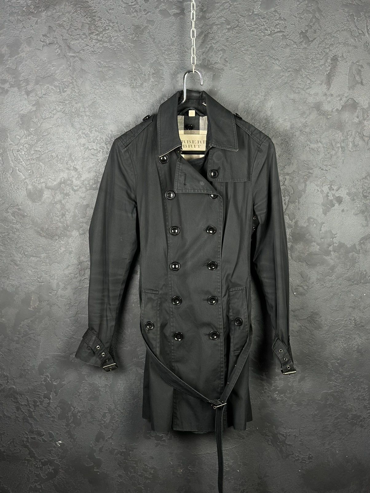 Burberry Burberry Brit Nova Check Neck Light Trench Coat Jacket Size M / US 6-8 / IT 42-44 - 4 Thumbnail