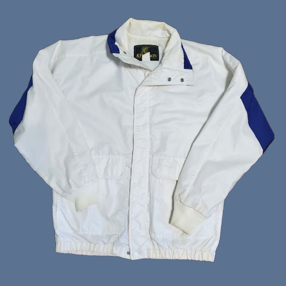 Vintage VINTAGE K-Products Windbreaker Jacket Men’s S White USA Made Full Zip Size US S / EU 44-46 / 1 - 1 Thumbnail