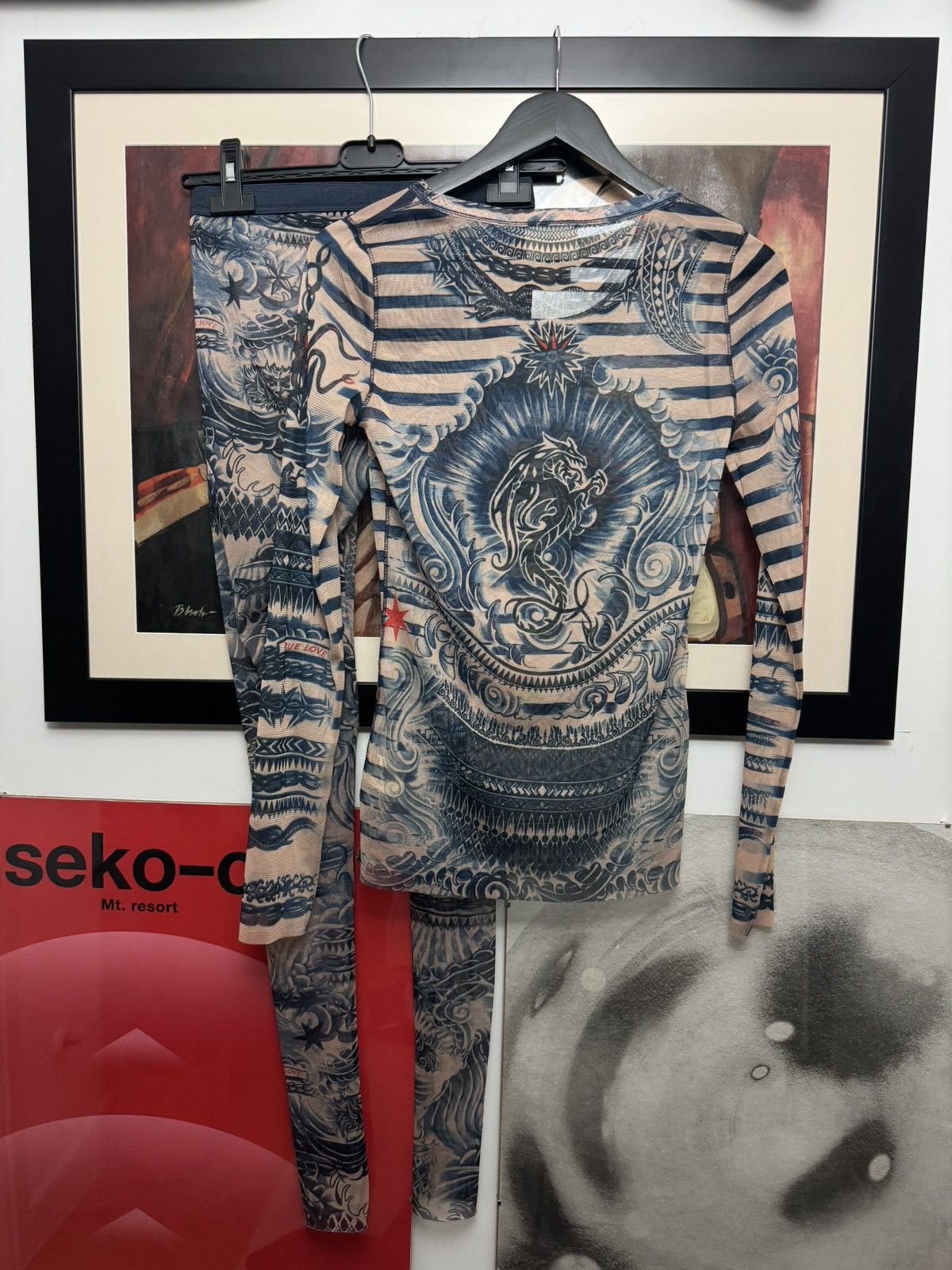 Jean Paul Gaultier Jean Paul Gaultier Lindex Set Tattoo Mesh Top + Leggins Size M / US 6-8 / IT 42-44 - 2 Thumbnail