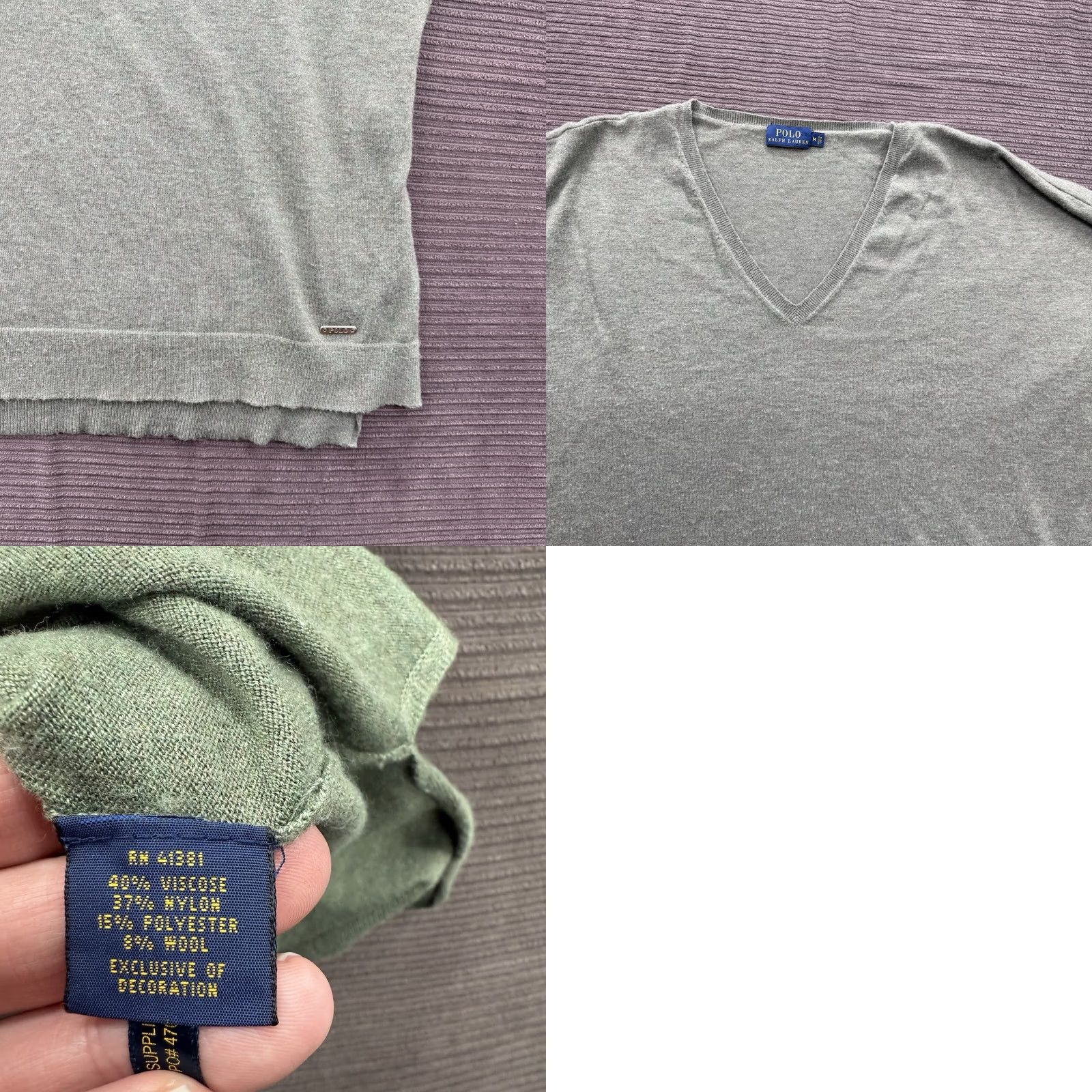 Ralph Lauren Ralph Lauren Polo Sweater Women M Green Viscoe V-Neck Oversized Preppy Logo Embroidered Pullover Shirt Size M / US 6-8 / IT 42-44 - 8 Thumbnail
