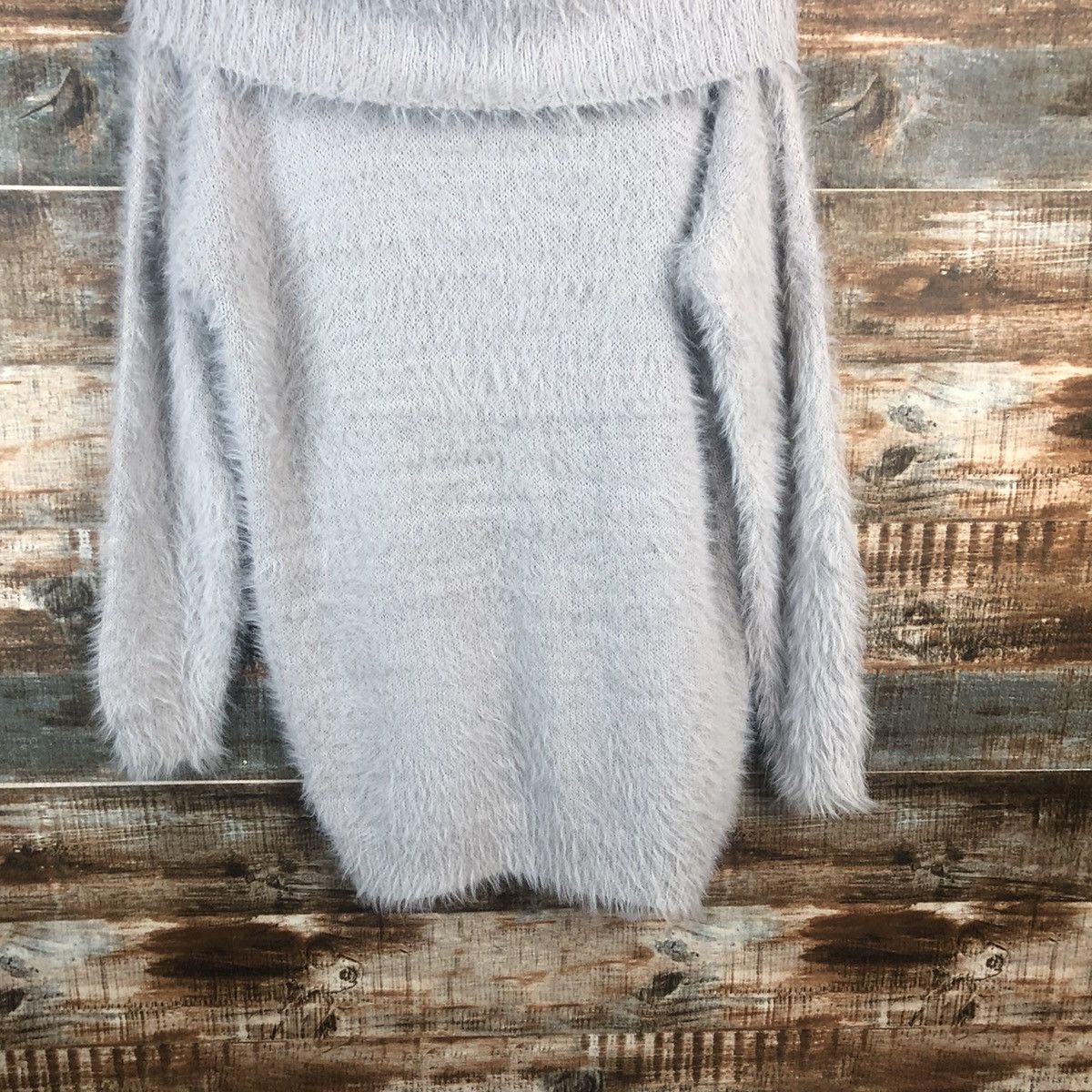 Japanese Brand DL Persodea Gray Turtle Neck Mohair Knitwear #C332 Size L / US 10 / IT 46 - 3 Thumbnail