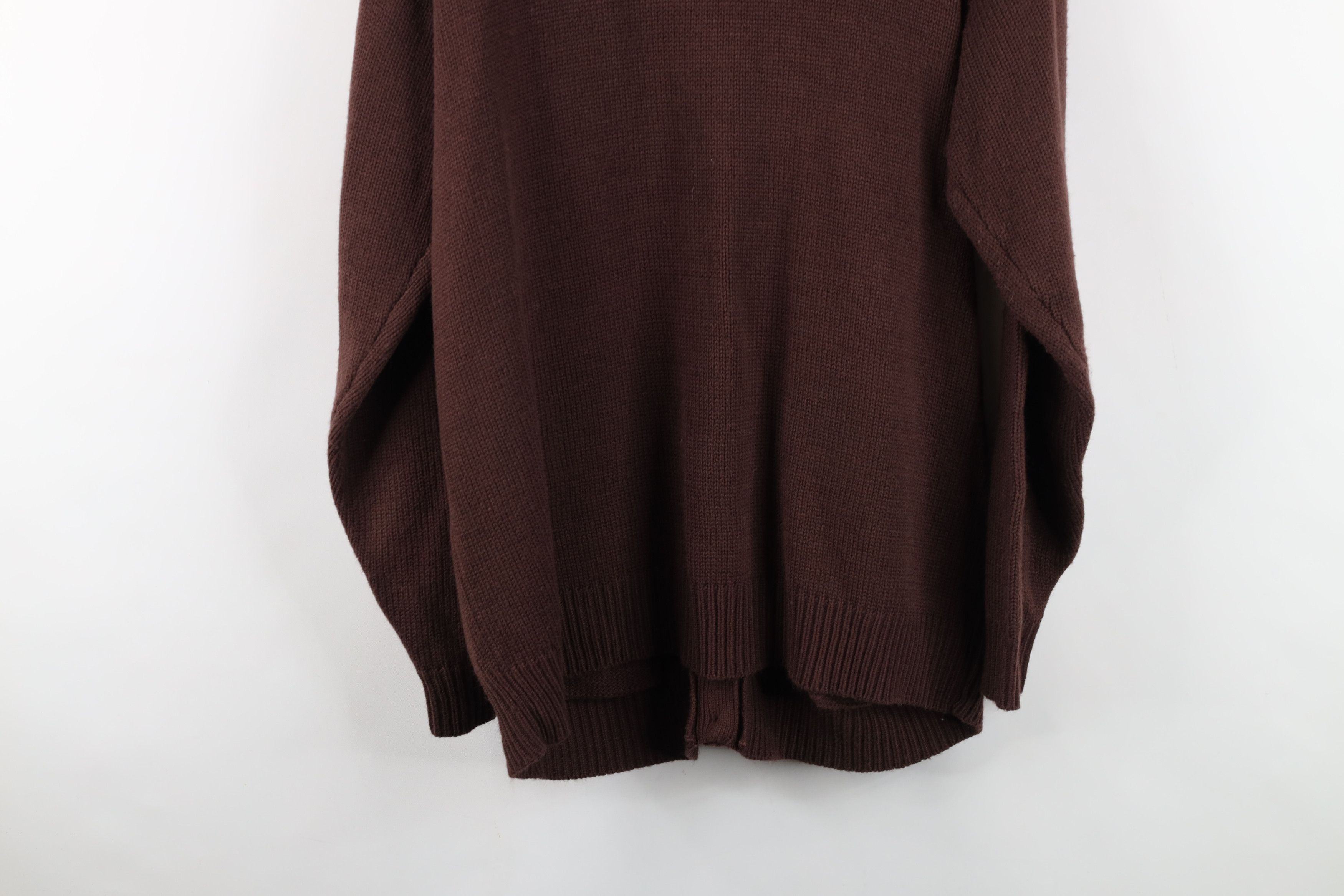 Vintage Vintage 90s Streetwear Cable Knit Cardigan Sweater Brown Size L / US 10 / IT 46 - 13 Thumbnail