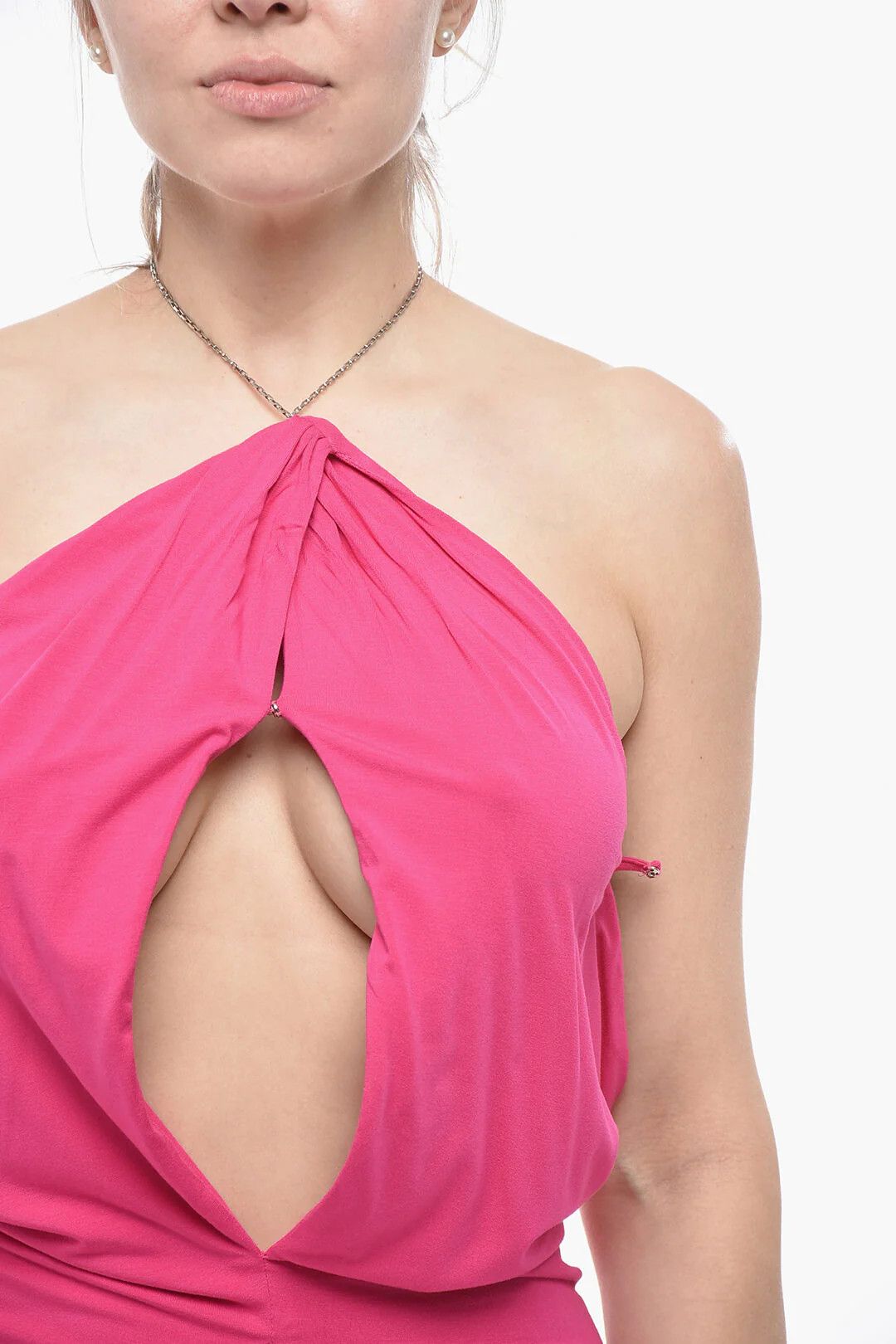 The Attico og1mm0426 Jersey Halter Neck Dress in Pink Size XS / US 0-2 / IT 36-38 - 3 Thumbnail