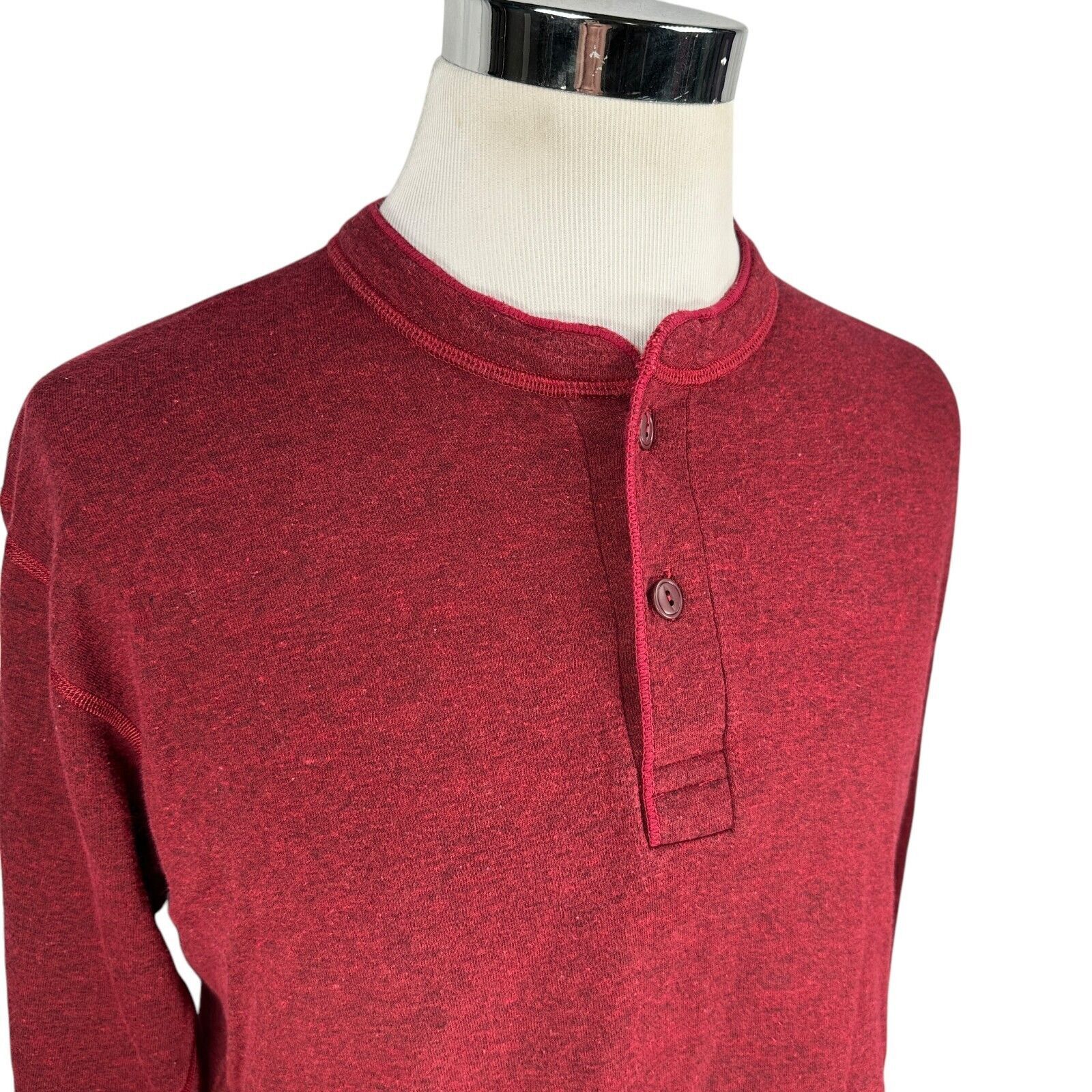 L.L. Bean LL Bean Henley Sweatshirt Men’s Large Maroon Long Sleeve Size US L / EU 52-54 / 3 - 2 Thumbnail