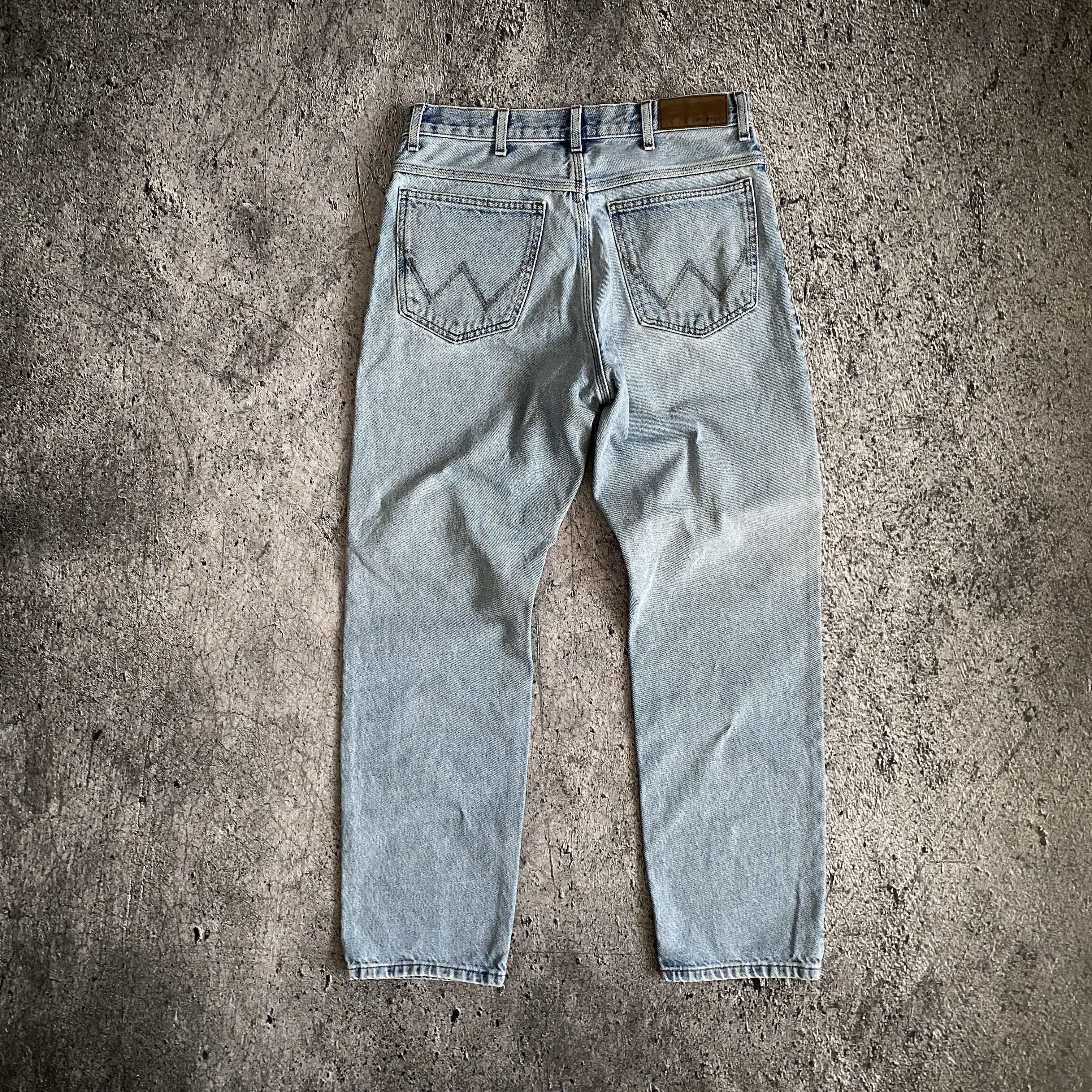 Vintage × Wrangler Vintage 90s Wrangler faded wide leg worn in jeans 34x32 Size US 34 / EU 50 - 1 Thumbnail