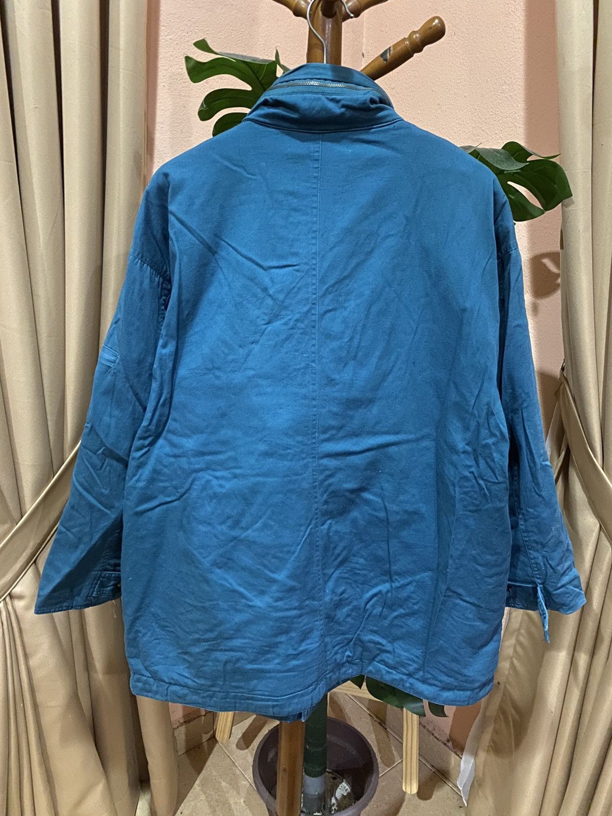 Vintage Vintage Route 141 Blue Cotton Jacket with Beige Collar Size US L / EU 52-54 / 3 - 7 Thumbnail