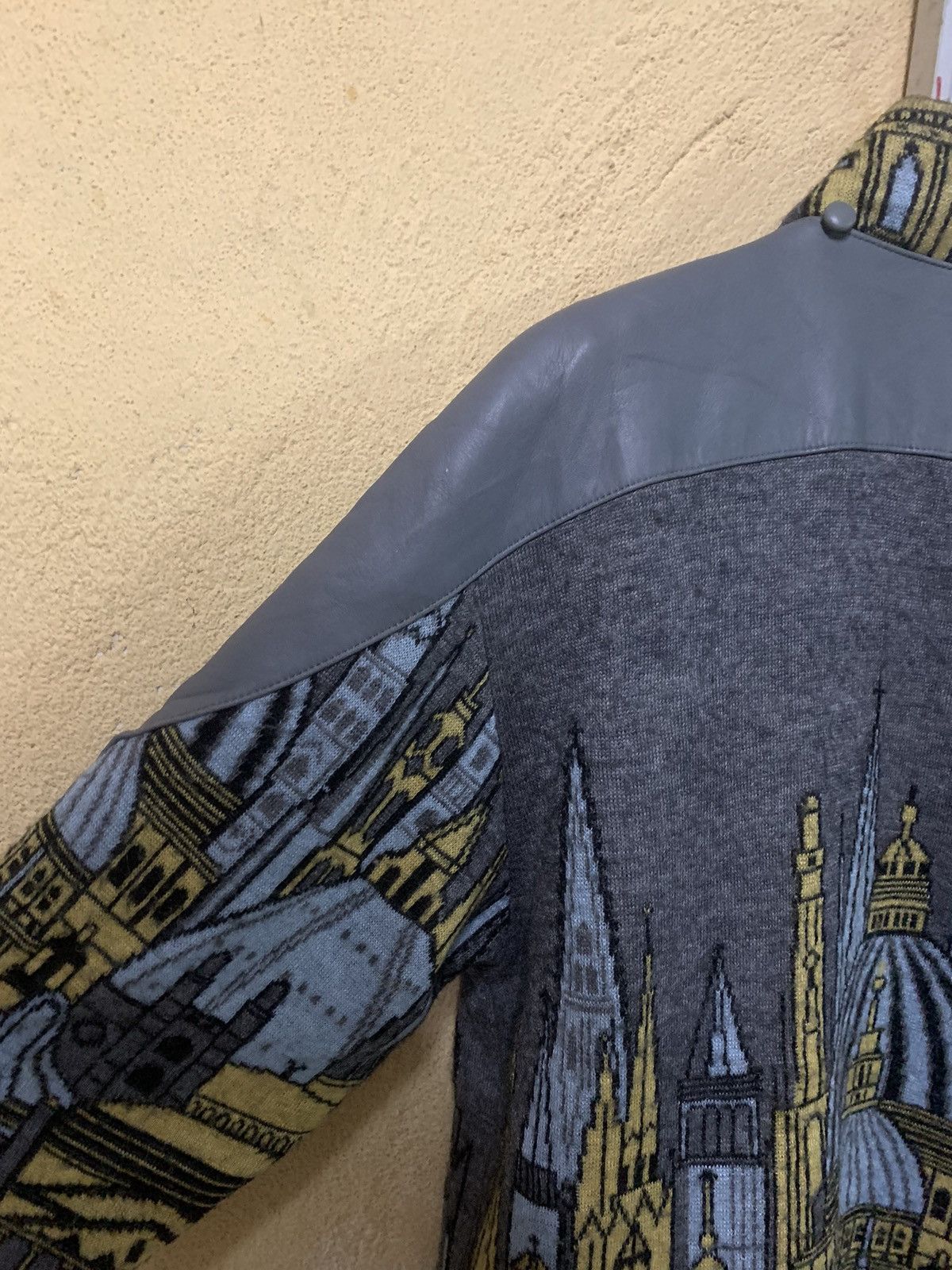 Japanese Brand × Vintage 90s PAPER PLANE Leather, Knitting Jacket Size US XL / EU 56 / 4 - 9 Thumbnail