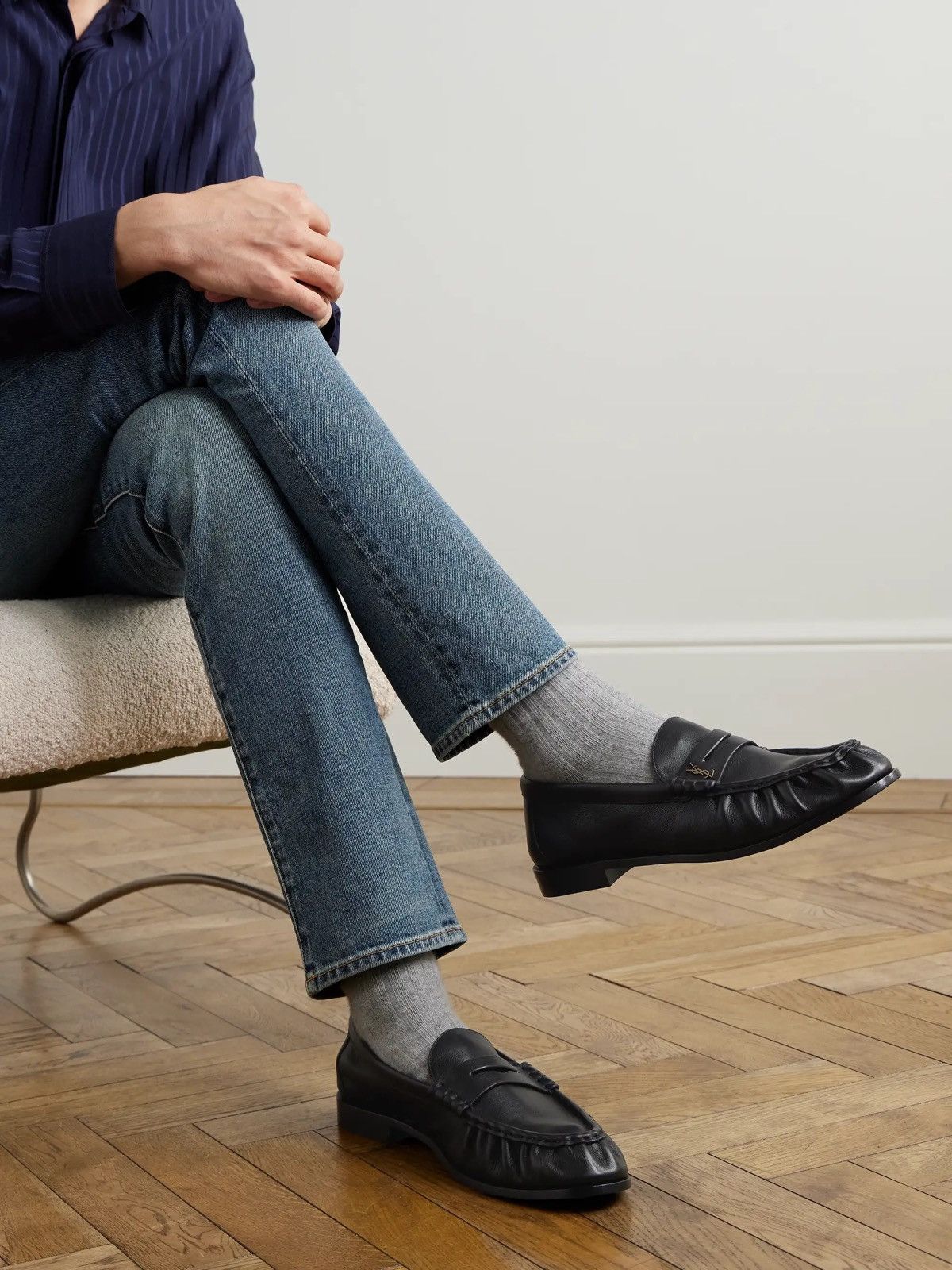 Saint Laurent Paris YSL Saint Laurent Loafers Logo Ruffled Le Loafer Size US 10 / EU 43 - 1 Thumbnail