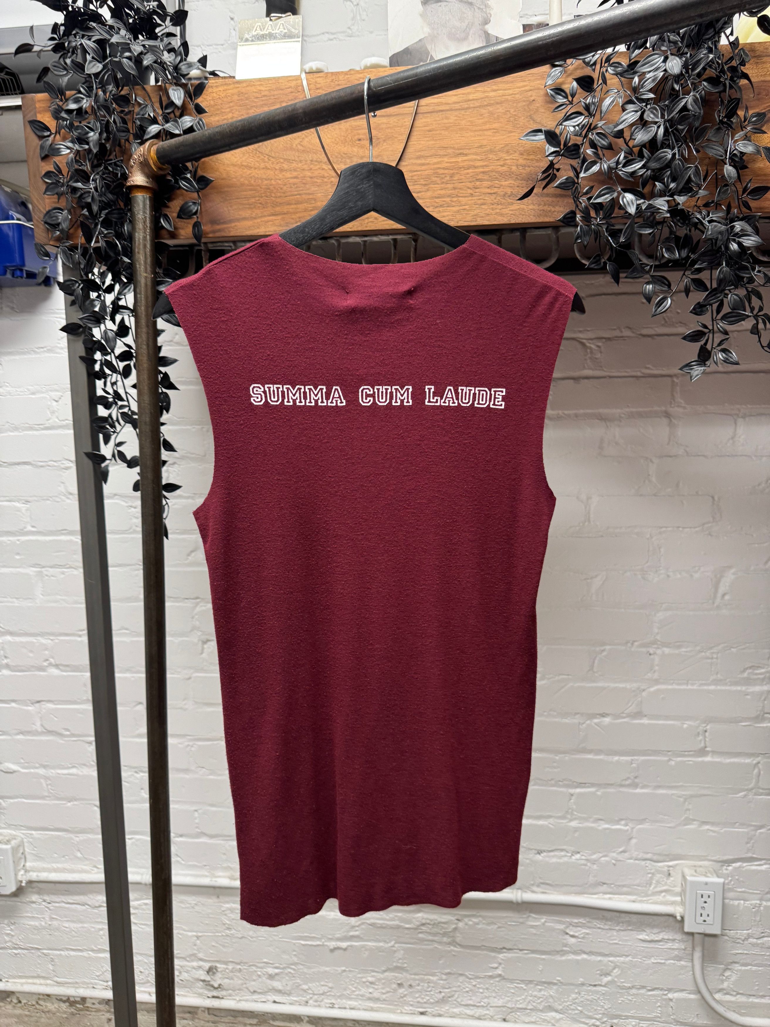 Raf Simons SS2000 Raf Simons ‘Summa Cum Laude’ Maroon Tank Top Size US M / EU 48-50 / 2 - 4 Thumbnail