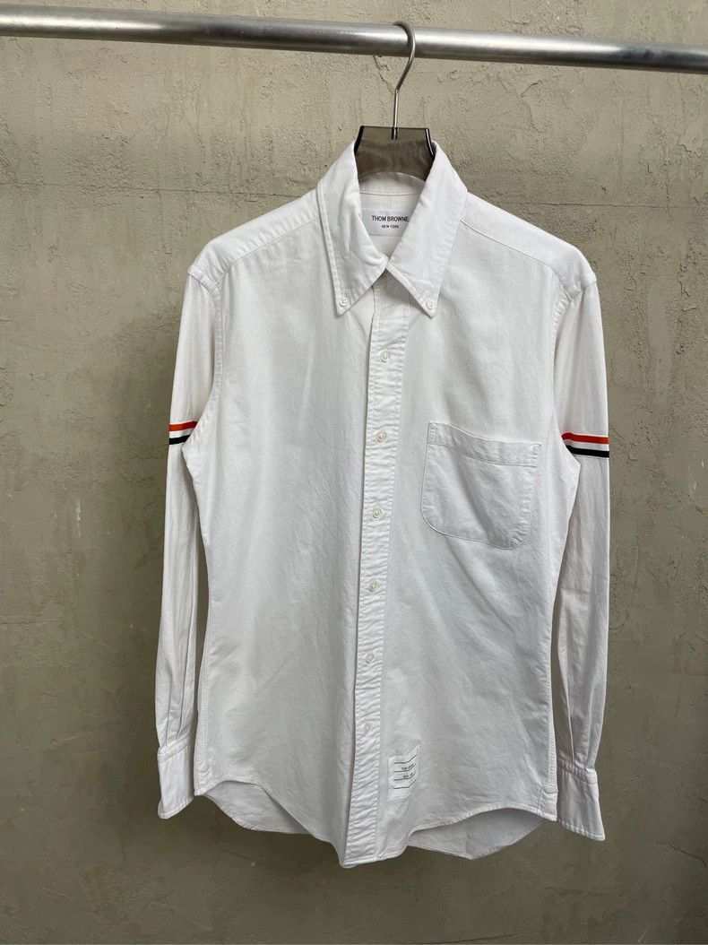 Thom Browne Thom browne White double-sleeved striped long-sleeved shirt Size US S / EU 44-46 / 1 - 1 Thumbnail
