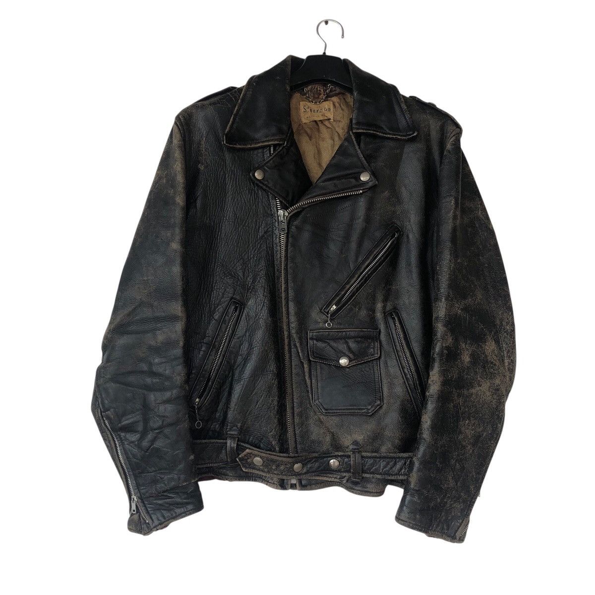 Leather × Vintage Steerhide Vintage Double Collar Leather Jacket Size US M / EU 48-50 / 2 - 1 Thumbnail