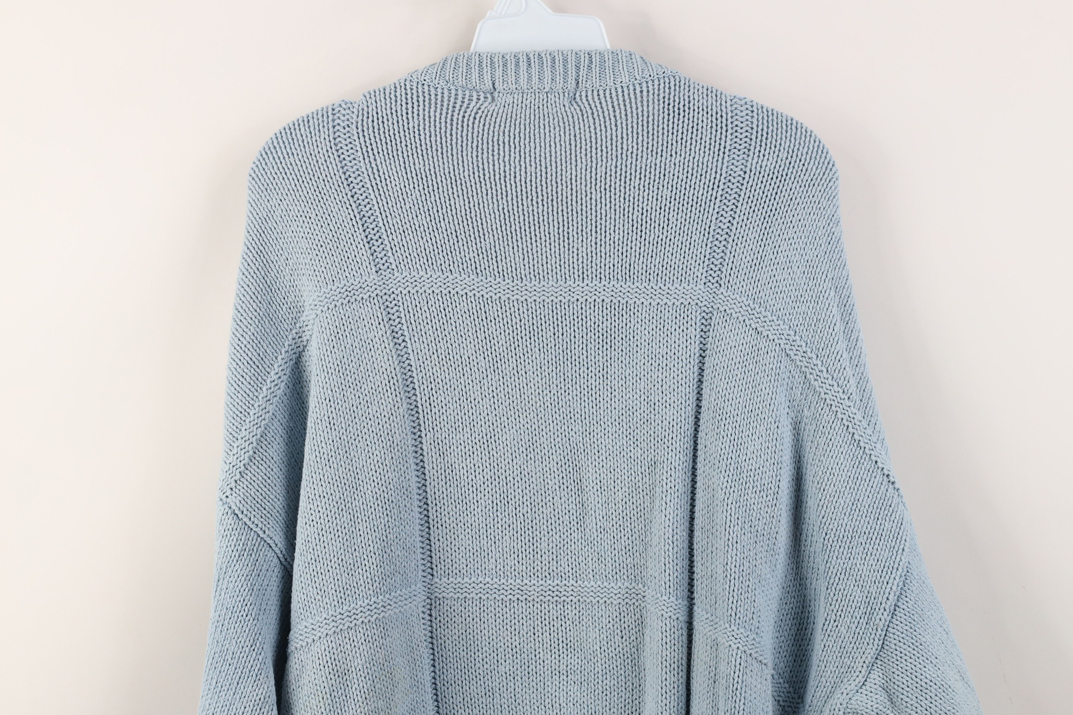 Vintage Vintage 90s Streetwear Ribbed Knit Sweater Carolina Blue Size US XL / EU 56 / 4 - 9 Thumbnail
