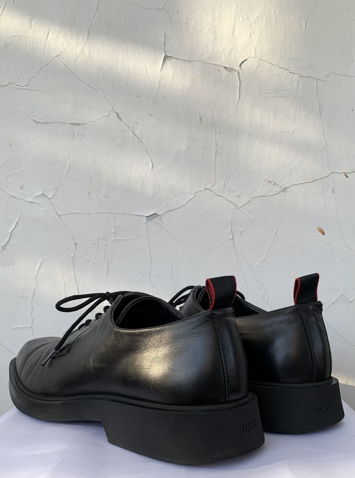 Hugo Boss 🧿leather square toe casual leather shoes black Size US 9.5 / EU 42-43 - 2 Thumbnail