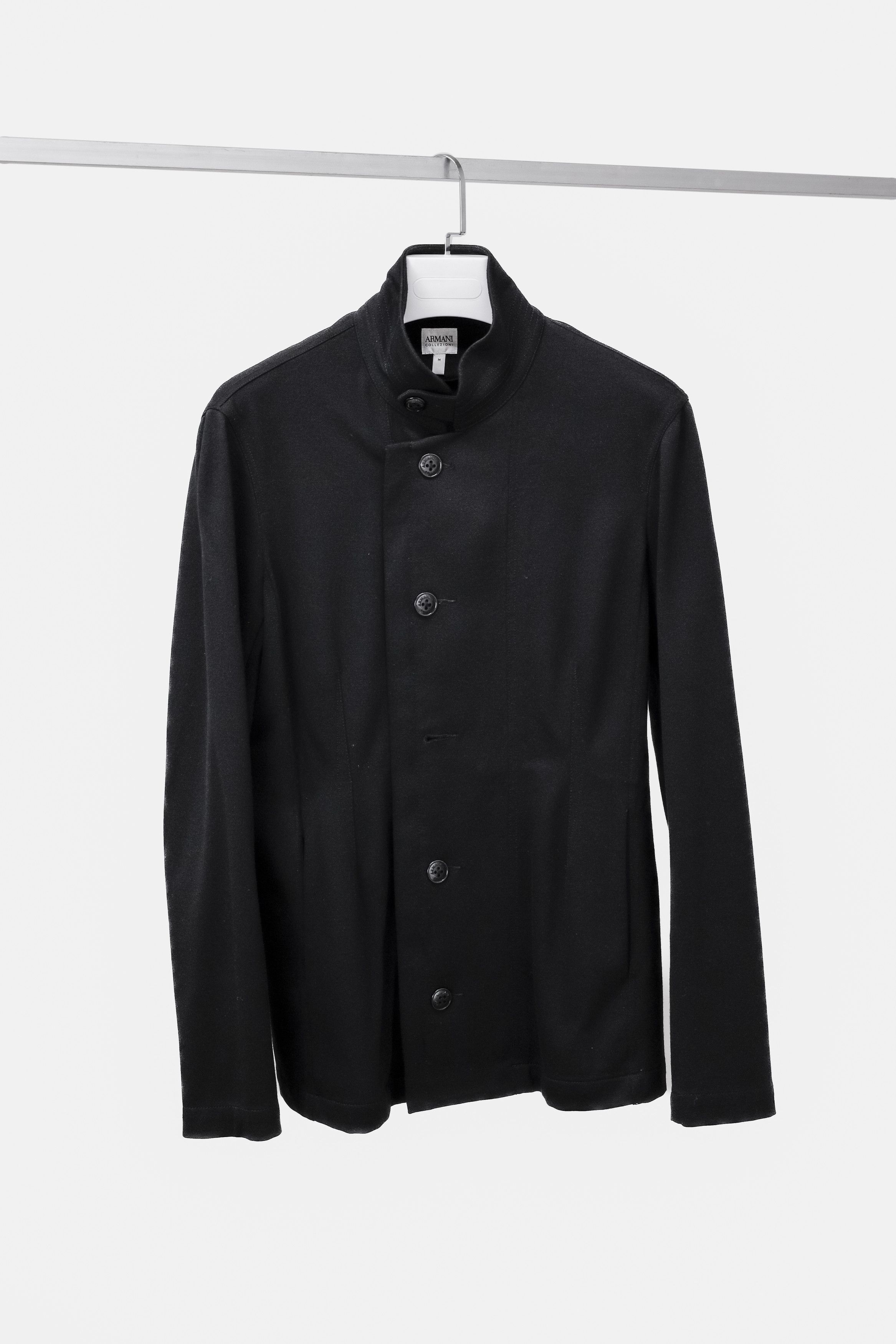 Armani Collezioni Black Stand Collar Jacket