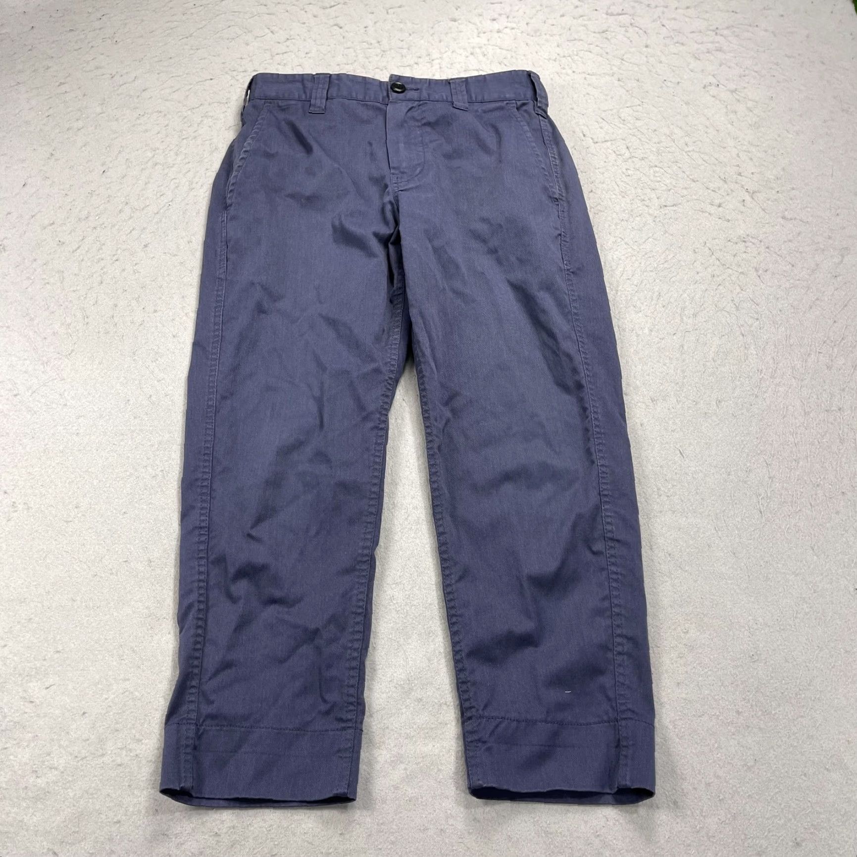 Vintage Beams Cat's Paw Work Clothing Mens Canvas Chino Pants Blue W28 28x24 Straight Pockets Logo Front Zip Casual Workwear Shirts? Size US 28 / EU 44 - 2 Thumbnail