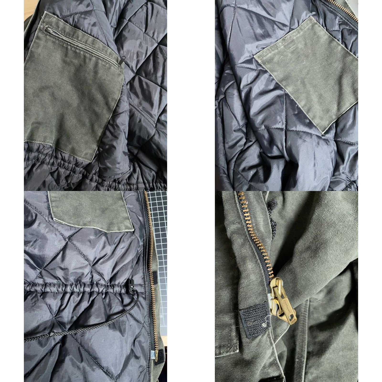 Carhartt VINTAGE Carhartt C26 Duck Canvas Jacket Mens 2XL Moss Green Quilted Lining Faded Bomber Jacket Casual Workwear 90s Grunge Retro Mens Size US XXL / EU 58 / 5 - 9 Thumbnail