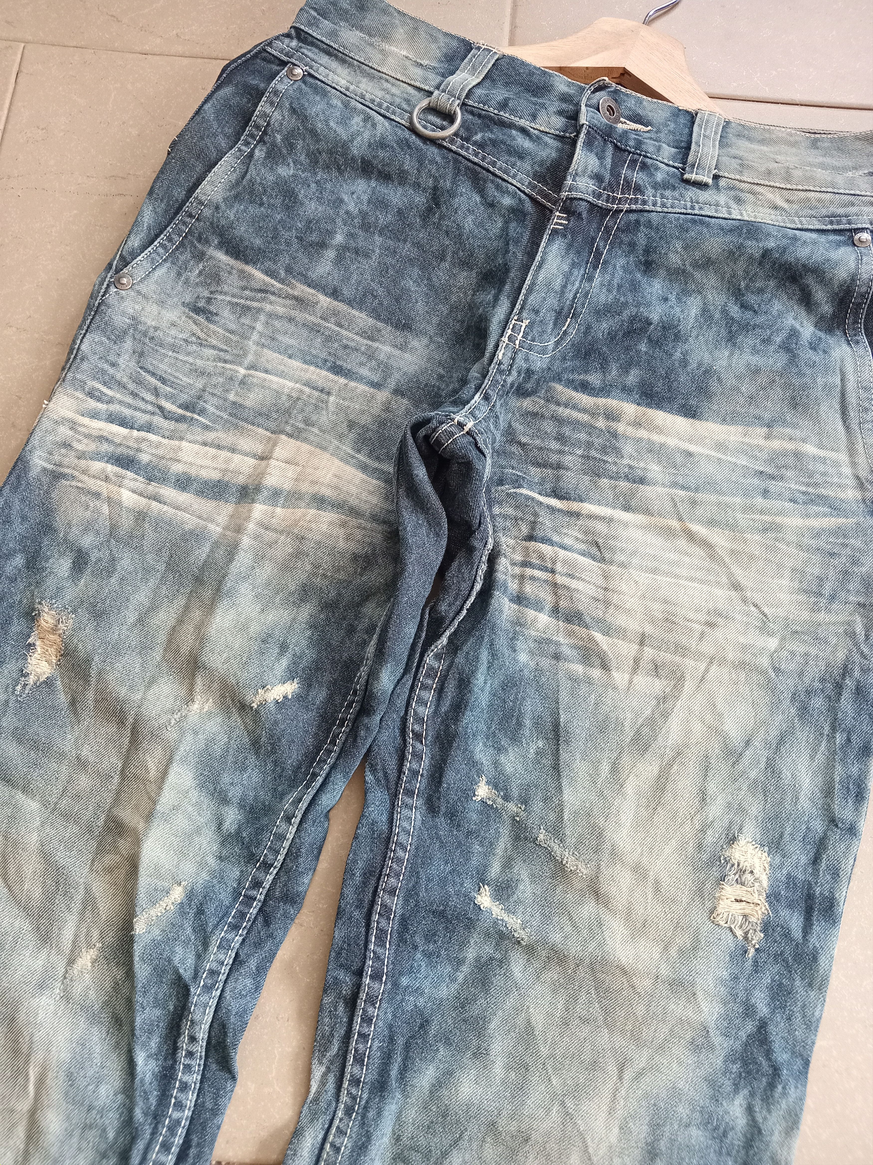 Japanese Brand 💥Style💥ANTI LABEL Asid Wash Distressed Jeans Size US 28 / EU 44 - 5 Thumbnail