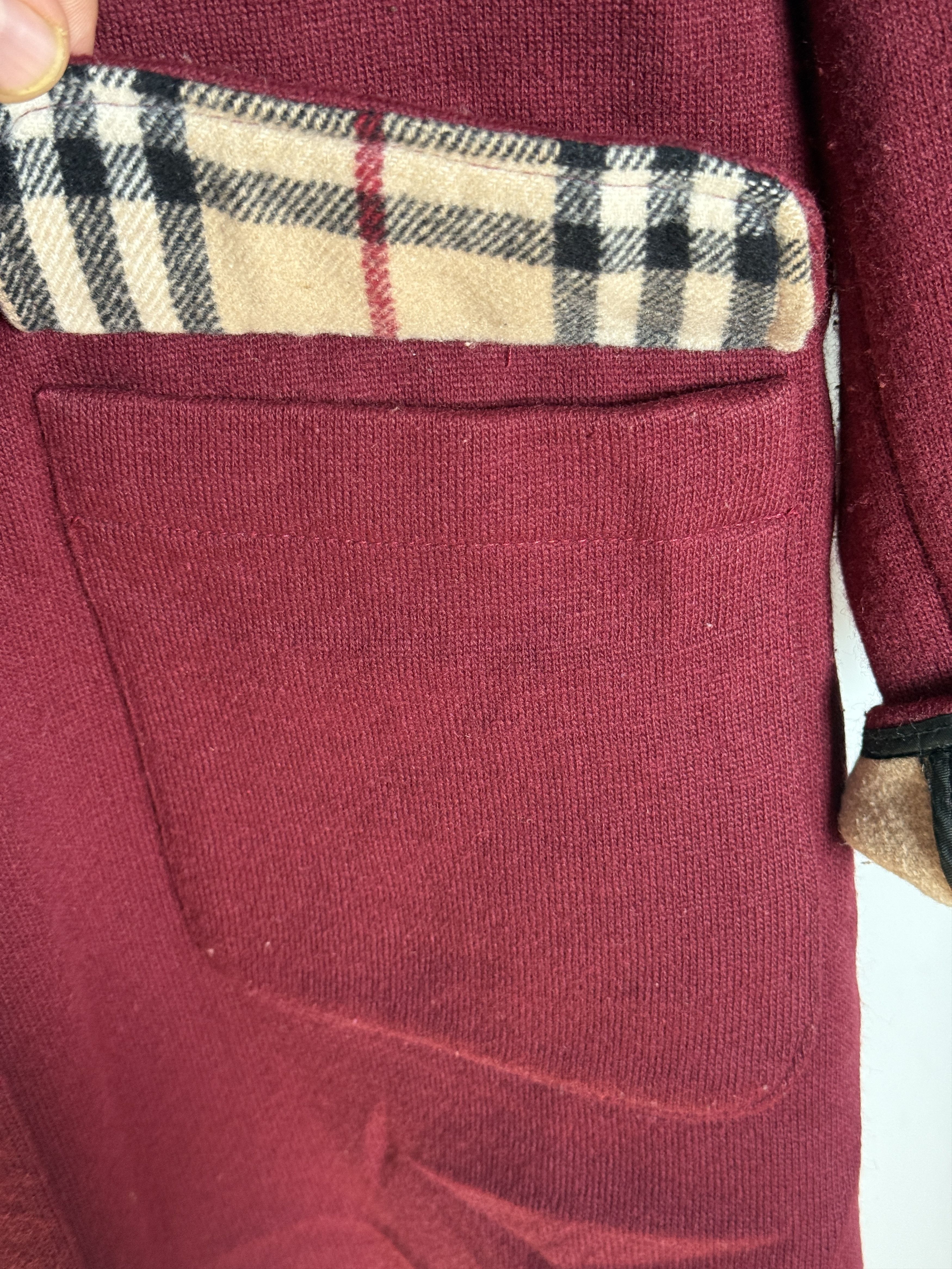 Burberry Burberry burgundy nova check wool down jacket zip up Size L / US 10 / IT 46 - 9 Thumbnail