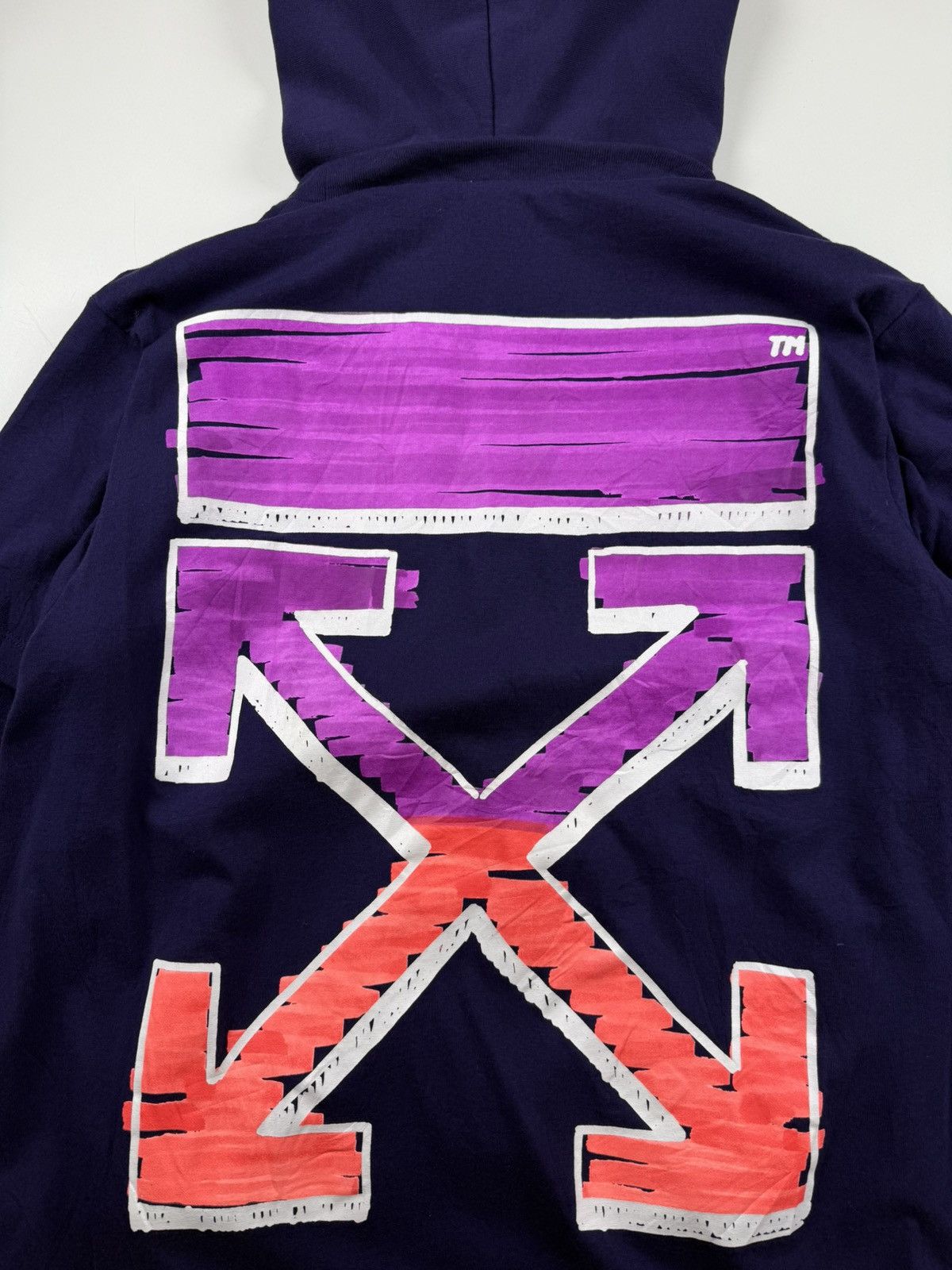 Off White Oversized Arrows Layered Hoodie