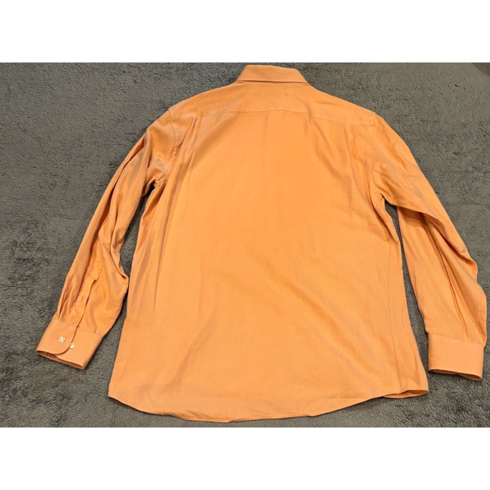 Vintage Bachrach Dress Shirt Mens Orange Solid Long Sleeve Button 16.5 36/37 Casual Career Men Regular Included Measures Size 46R - 6 Thumbnail