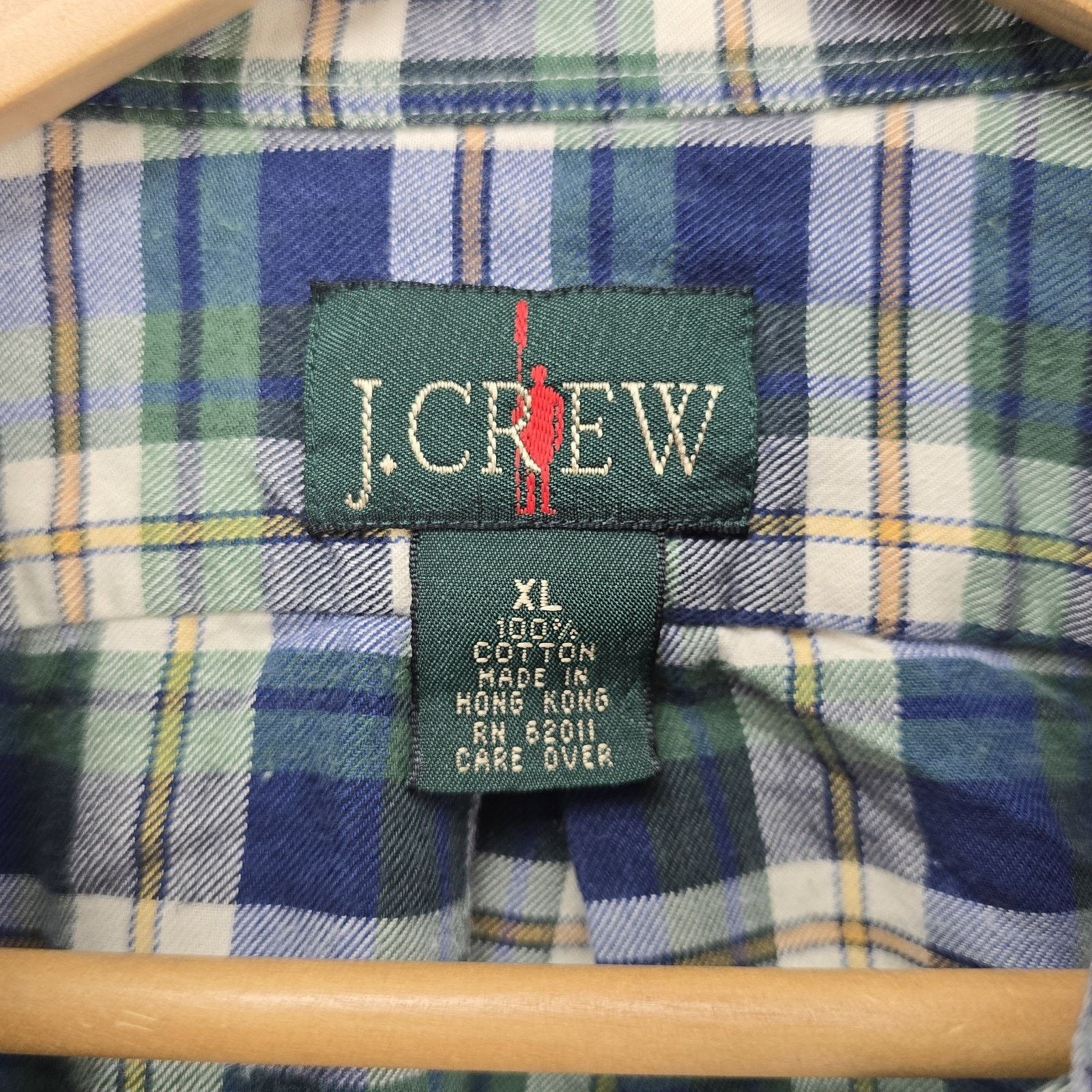 J.Crew Vintage J Crew Oarsman Plaid Shirt XL Blue Green Long Sleeve Size US XL / EU 56 / 4 - 6 Thumbnail