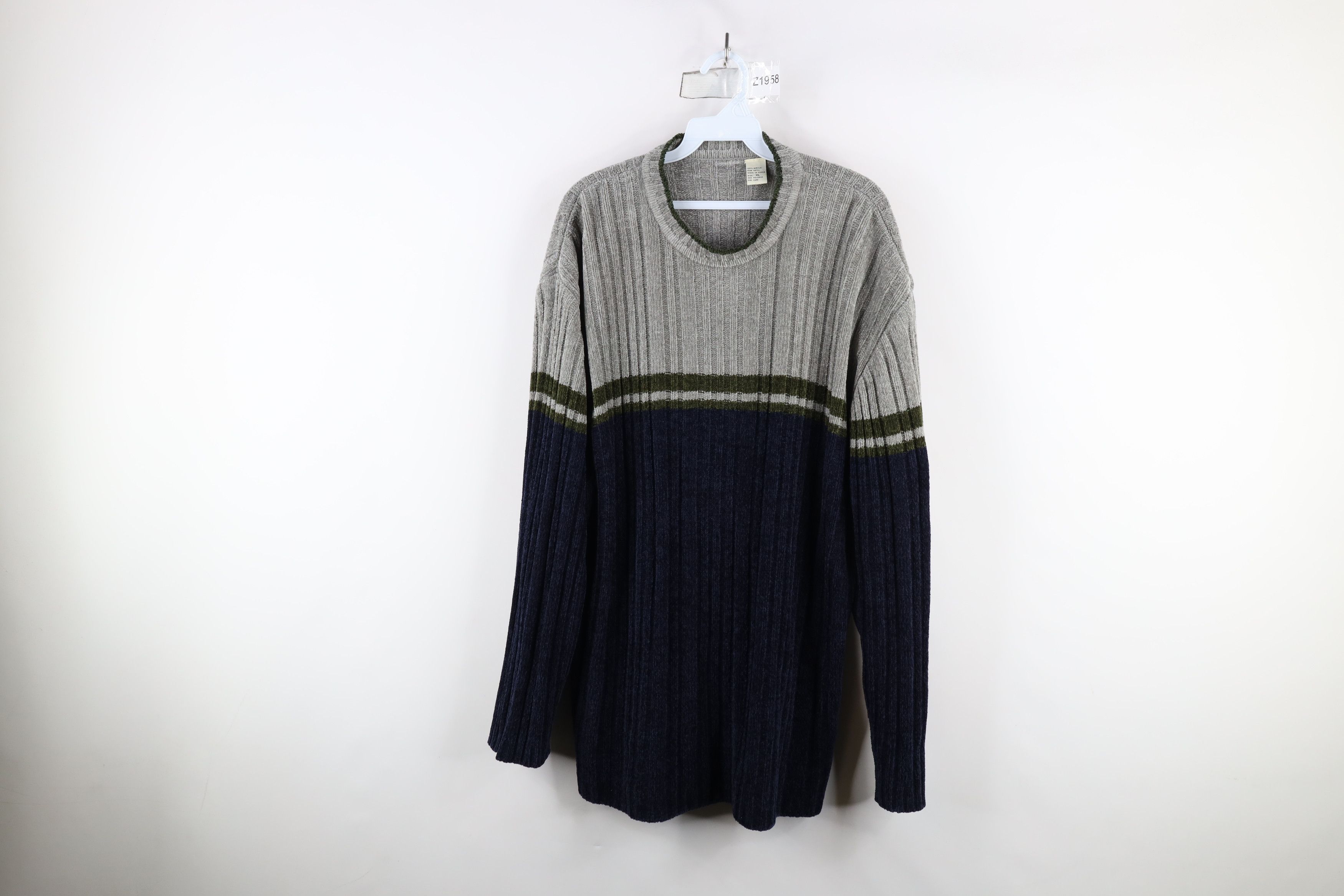 Vintage Vintage 90s Streetwear Block Ribbed Knit Fleece Sweater Size US XL / EU 56 / 4 - 1 Thumbnail