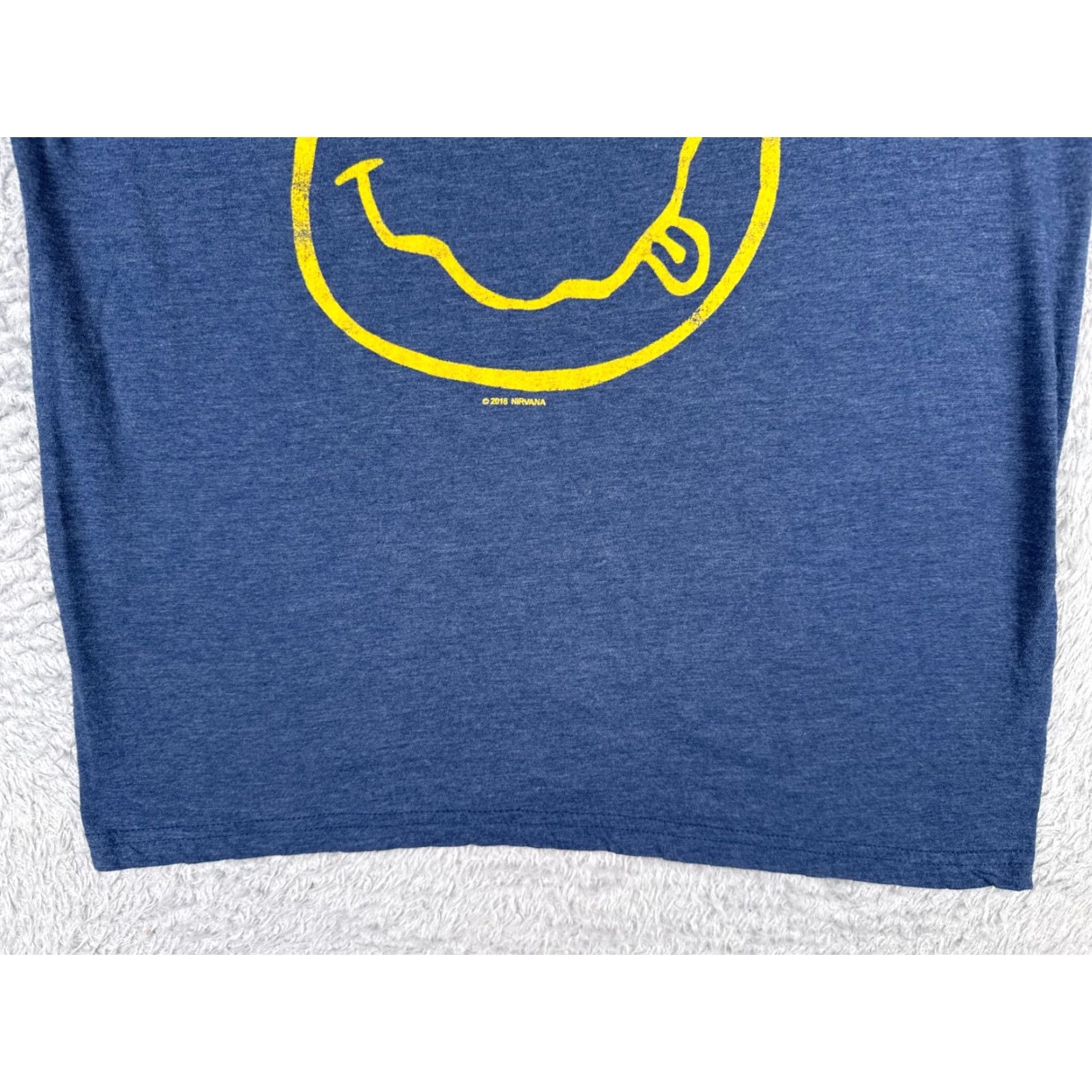 Vintage Nirvana Shirt Men Large Blue Short Sleeve Crew Neck Cotton Blend Logo Distressed 90s Band T-Shirt Mens Size US L / EU 52-54 / 3 - 5 Thumbnail