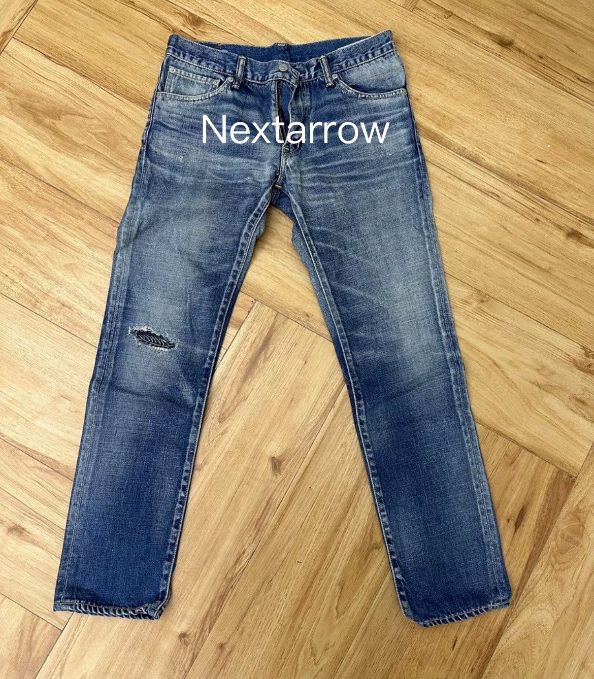 VISVIM Societal -10 04D10 Ancient Cloth Patch Washed Jeans