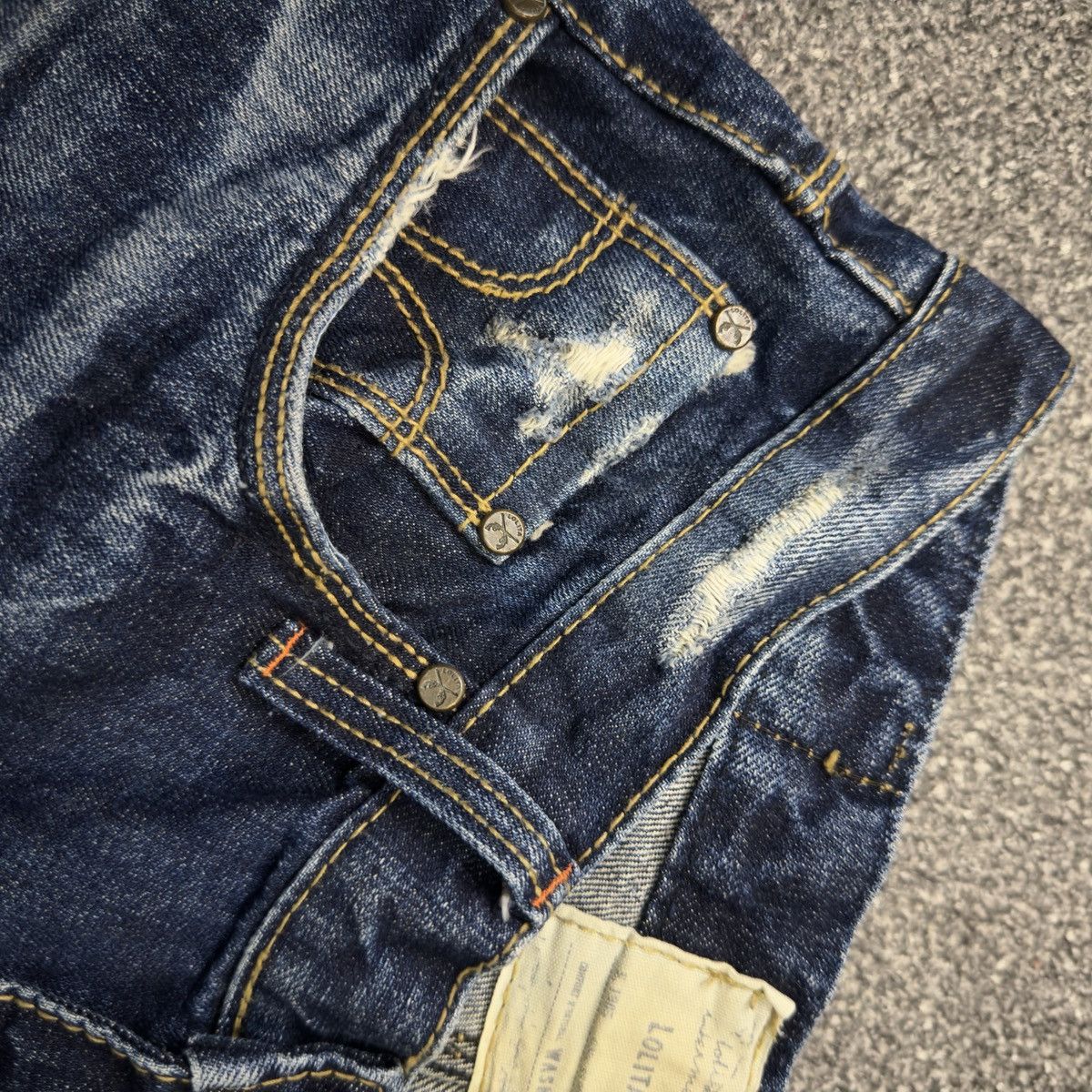 Beauty Beast 🔥 Flared Exotic Vintage Lolita Low Rise Jeans W31 Size 31" - 14 Thumbnail