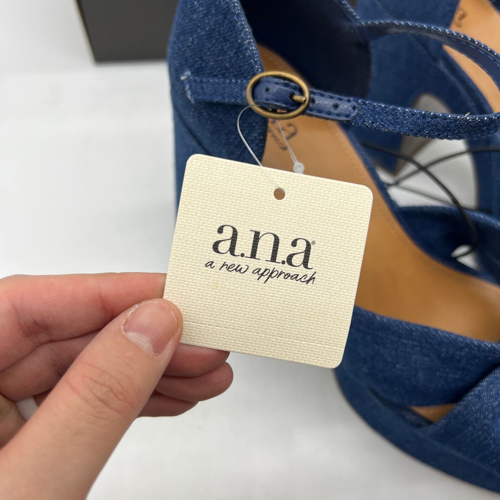 Other a.n.a Womens Holland Heeled Sandals Denim Platform Size US 9.5 / IT 39.5 - 8 Thumbnail